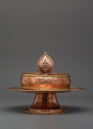 Copper Mandala Offering Set with Brass | Buffed Finish with Brass Accents