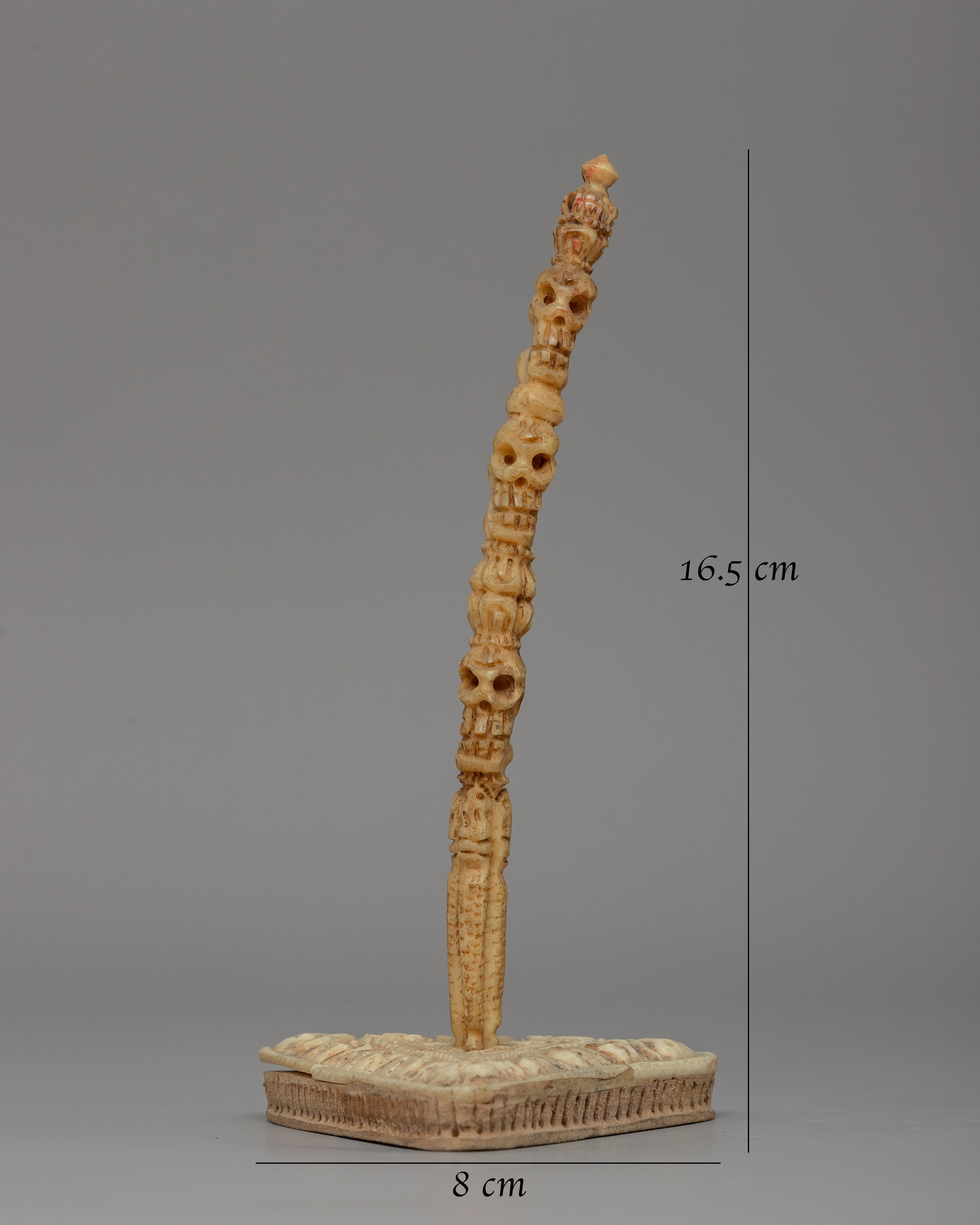 Handcrafted Phurba with Stand | A Buffalo Bone Tibetan Ritual Dagger