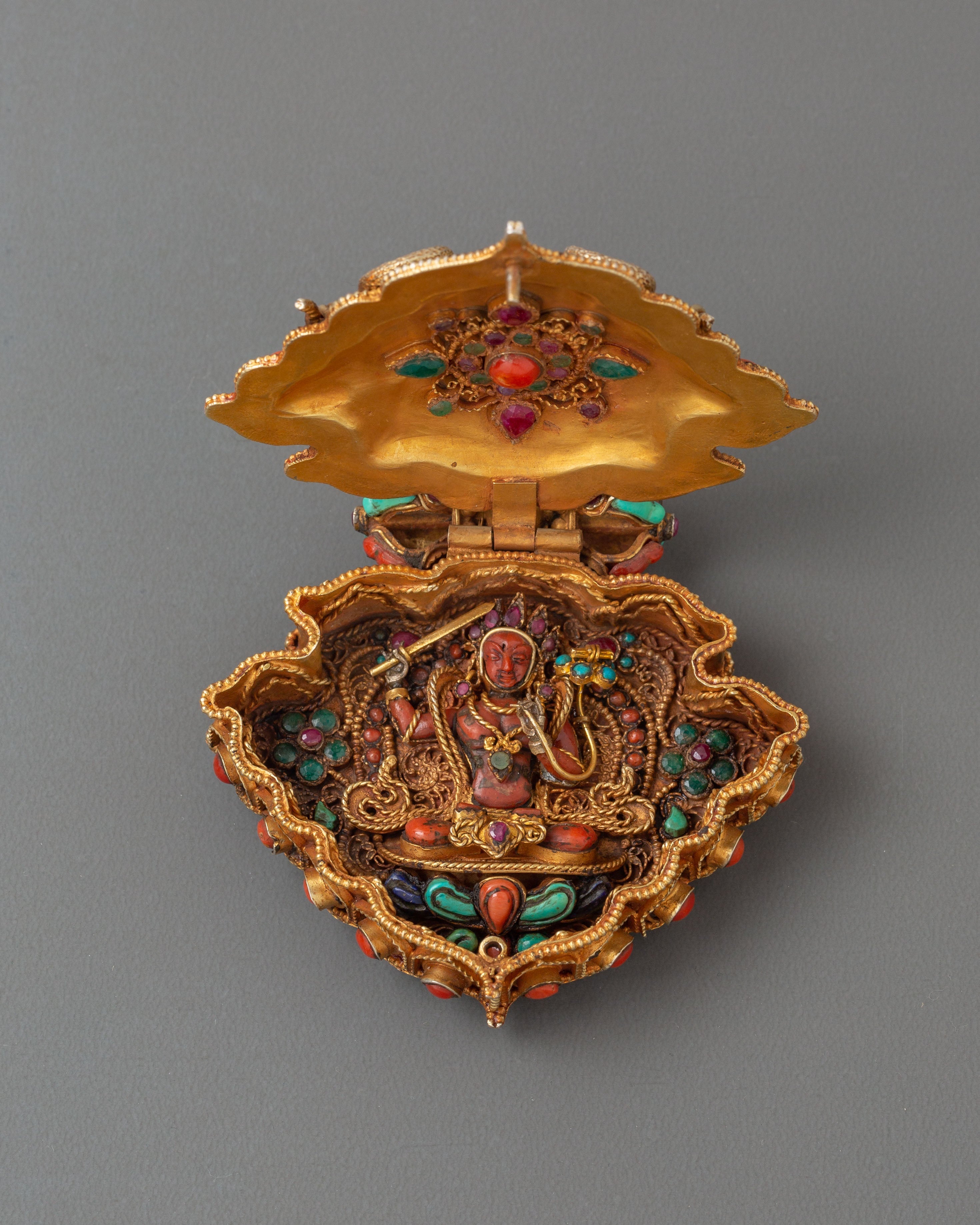 Handmade Chhepu Ghau Box Pendant | Tibetan Buddhist Amulet for Protection