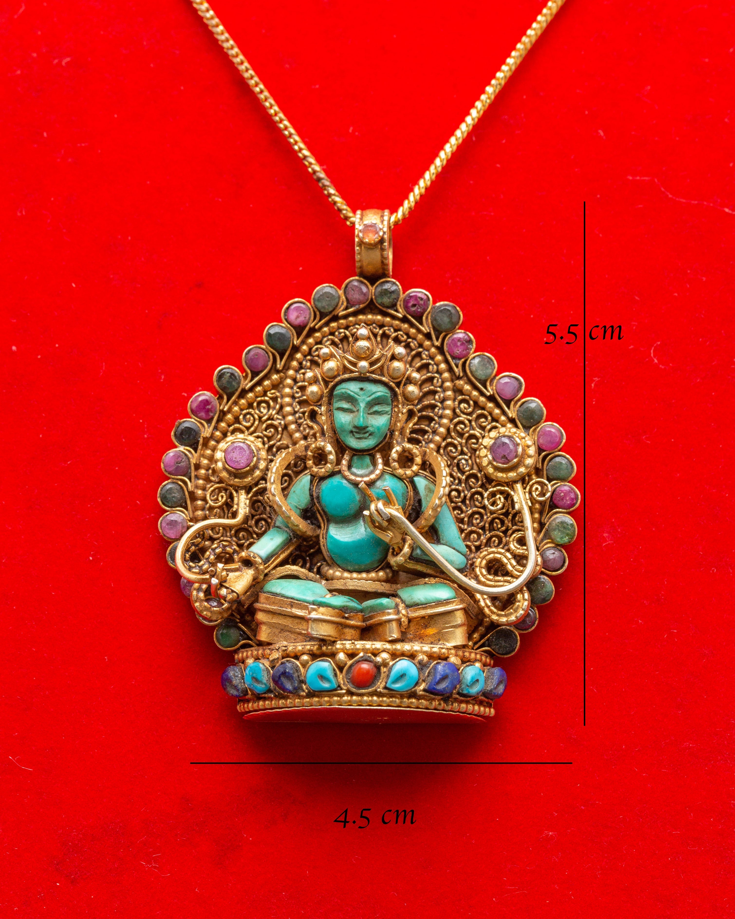 Green Tara Locket | Buddhist Compassionate Goddess
