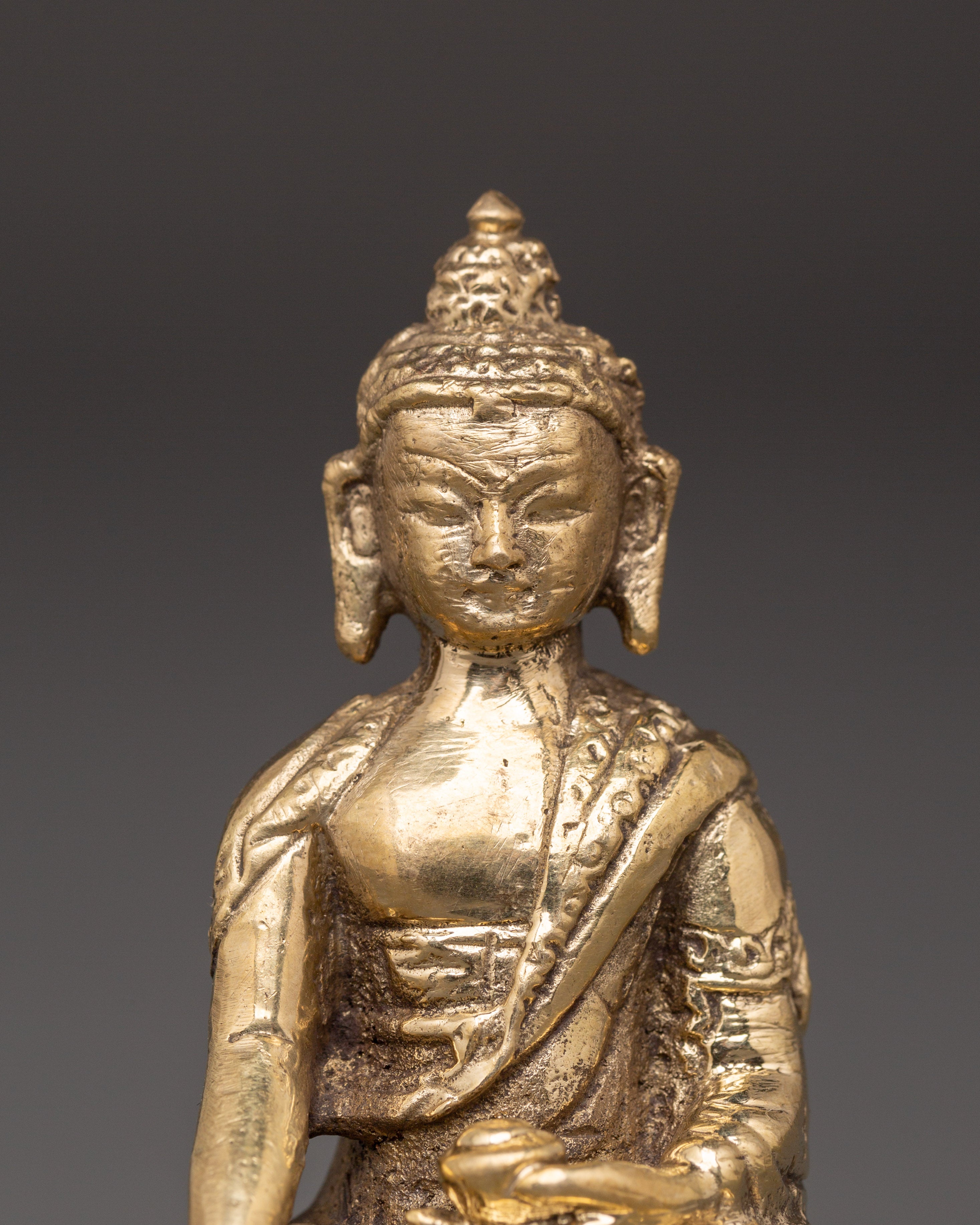 Namo Shakyamuni Buddha Sculpture | Handcrafted Brass Buddhist Figurine
