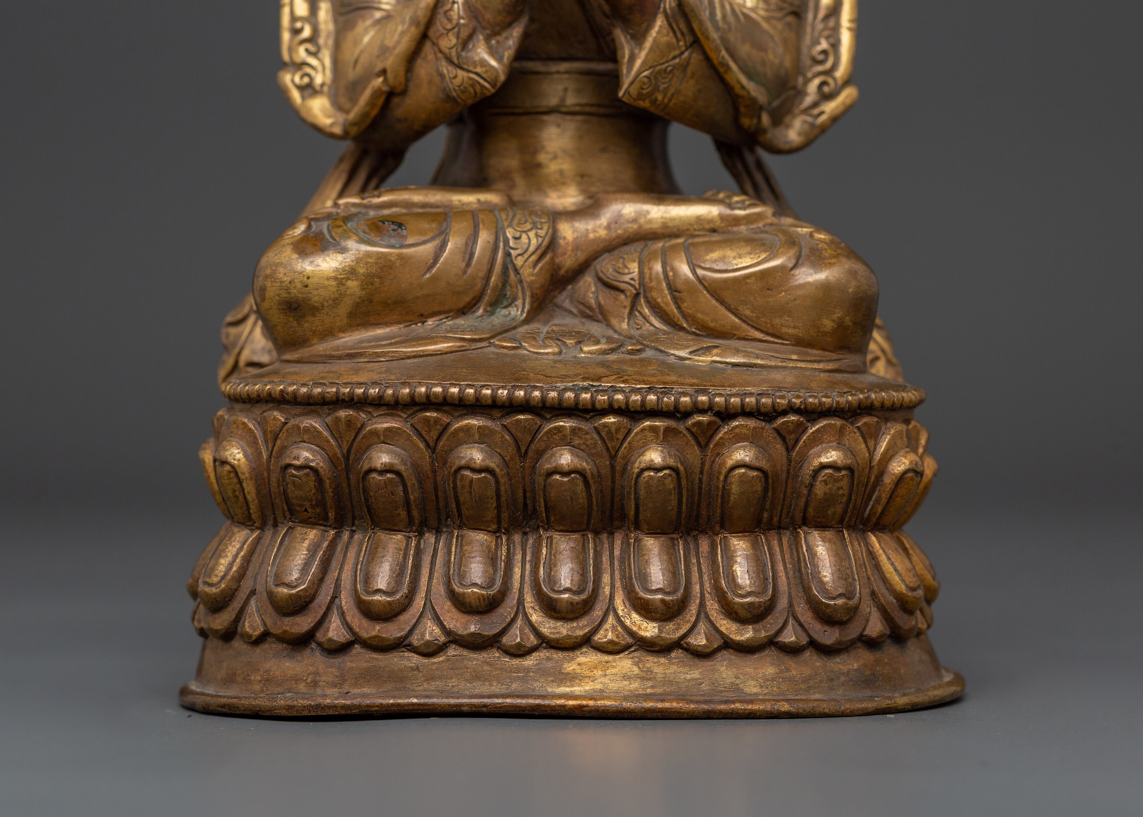 Gold Plated Buddhist Master | Altar Decor