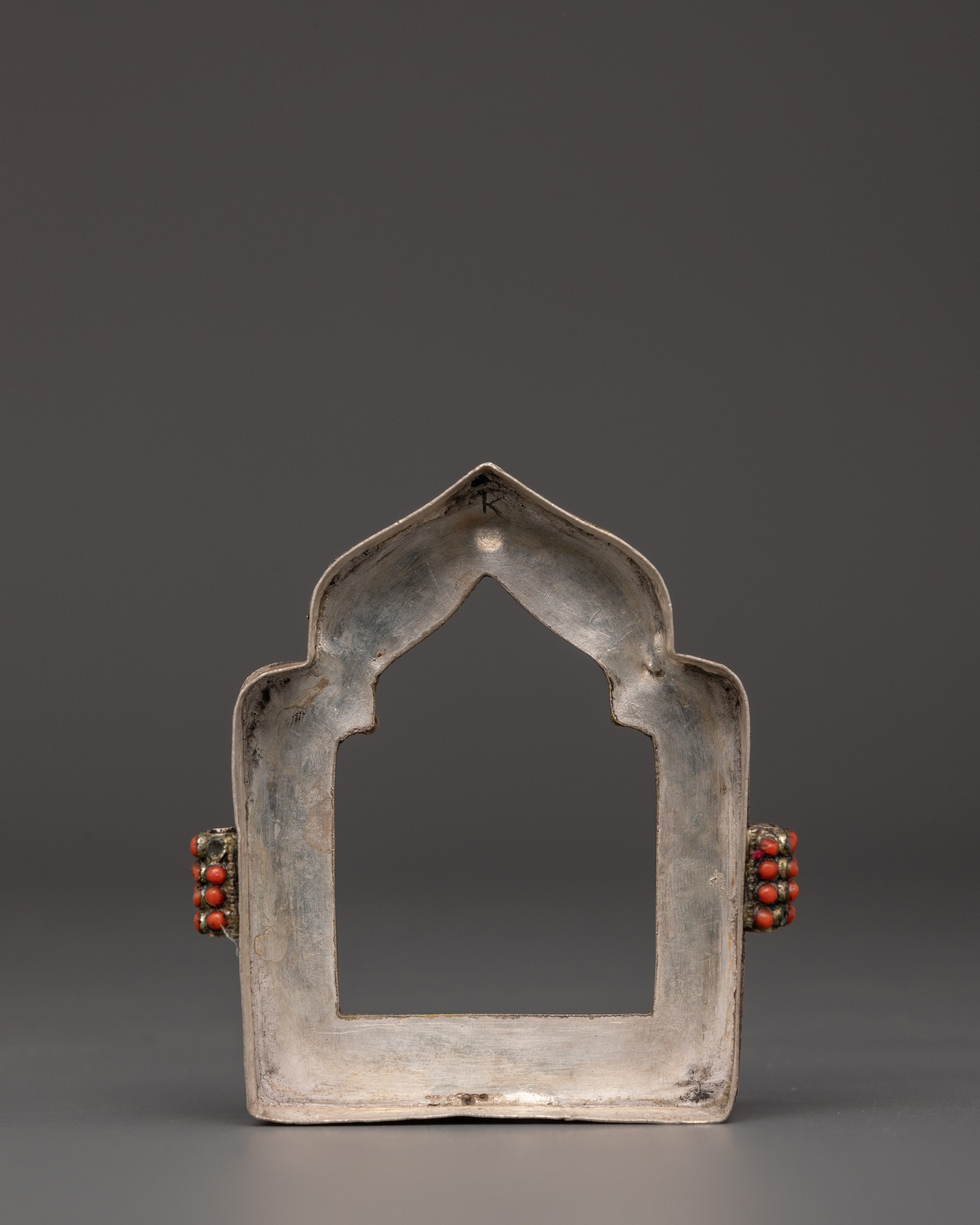 Silver Gold-Plated Ghau Box | Spiritual Shrine Artifact