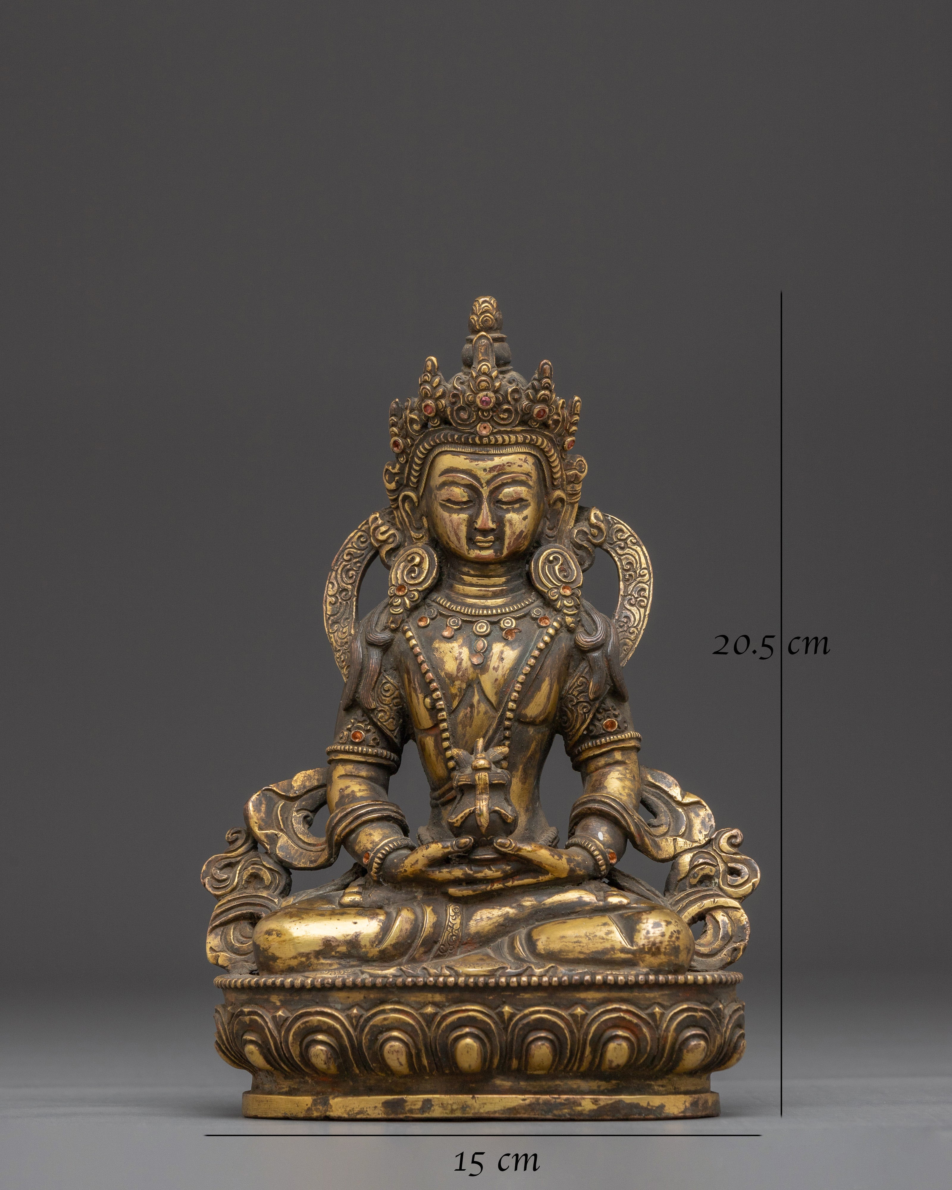 Handcrafted Copper Amitayus Statue | Tibetan Buddha Sculpture