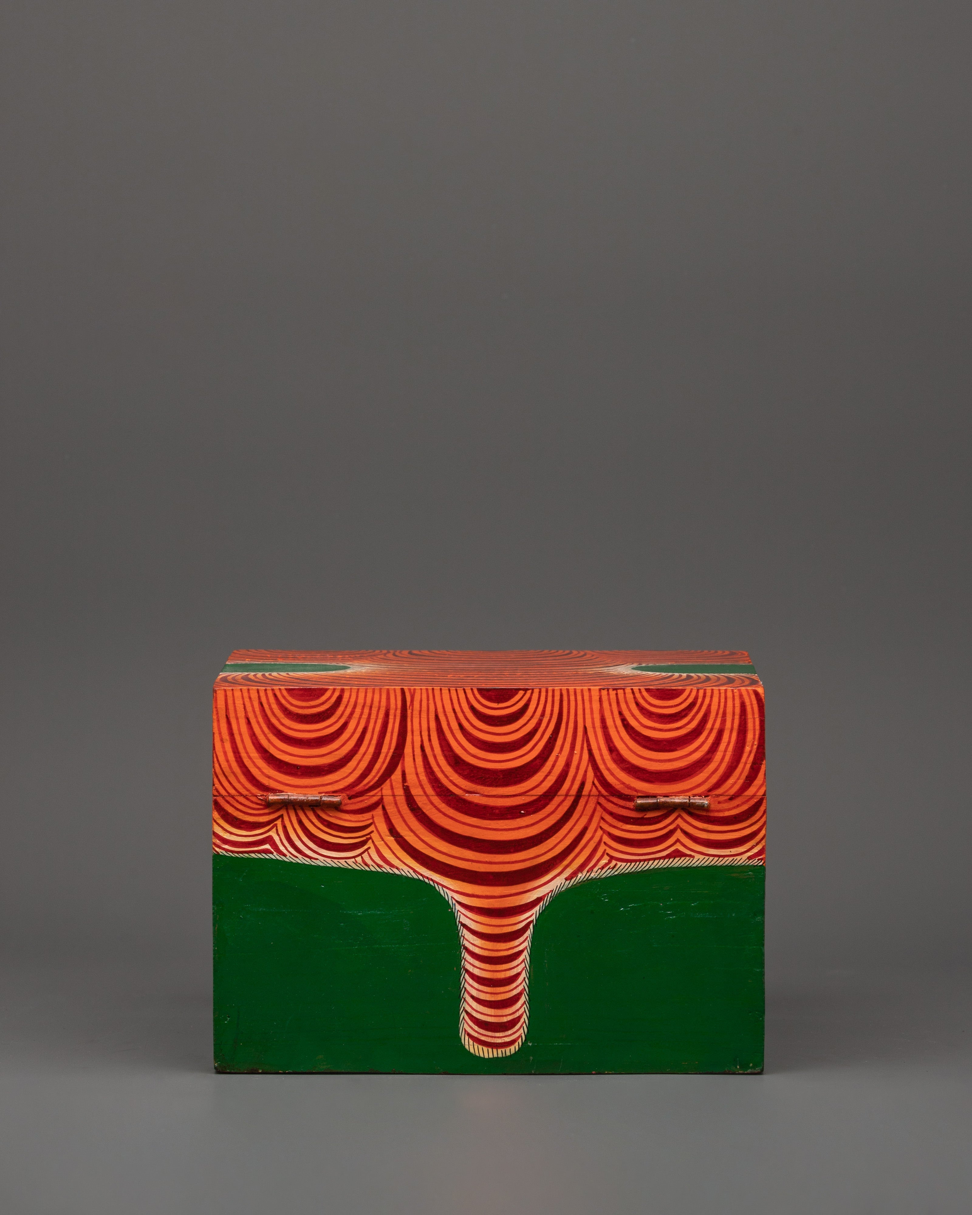 Hand-made Tibetan Tiger Box | Red Color Ritual Storage