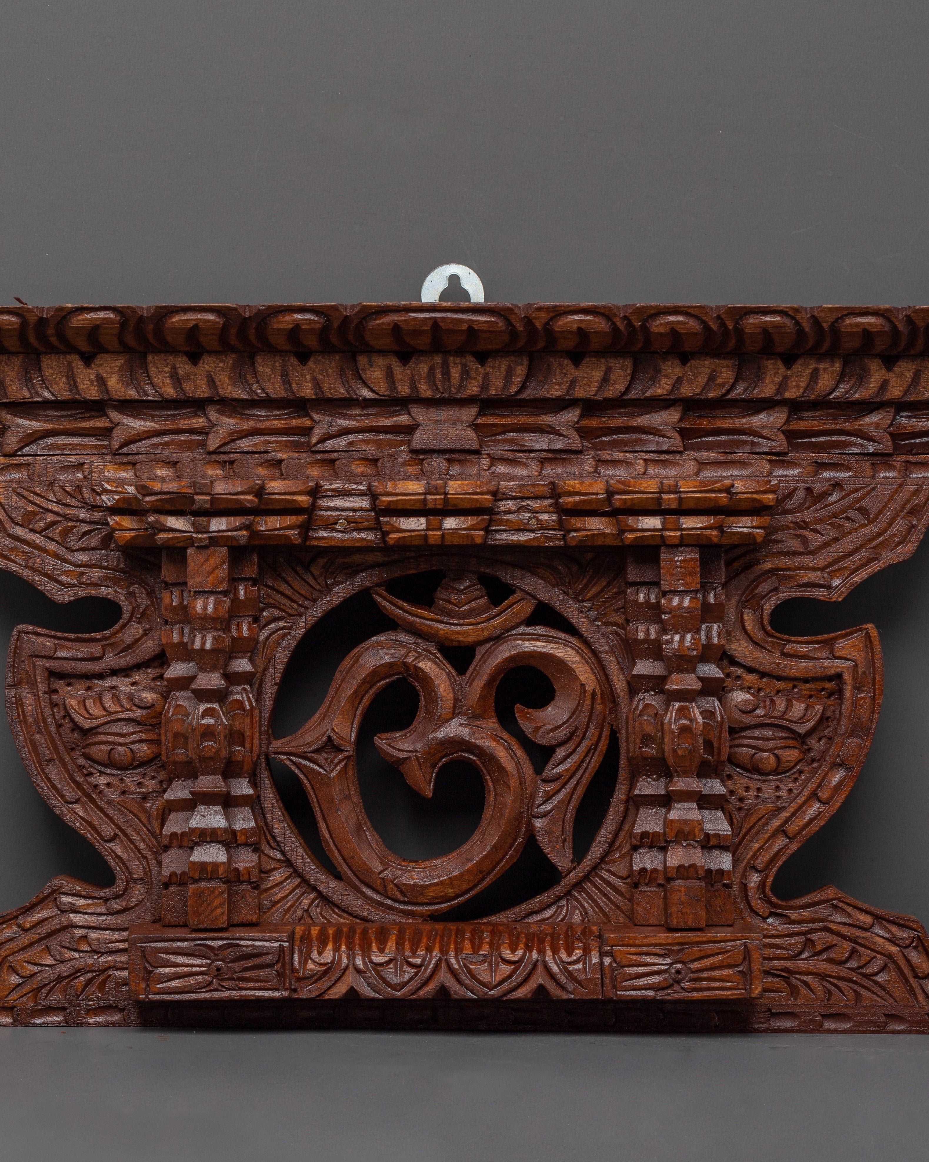 Wooden Hand Craved Om Wall Art | Symbol of Peace