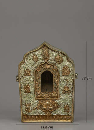 Electro Plated Gold and Silver Ghau Box | A Divine Buddhist Amulet