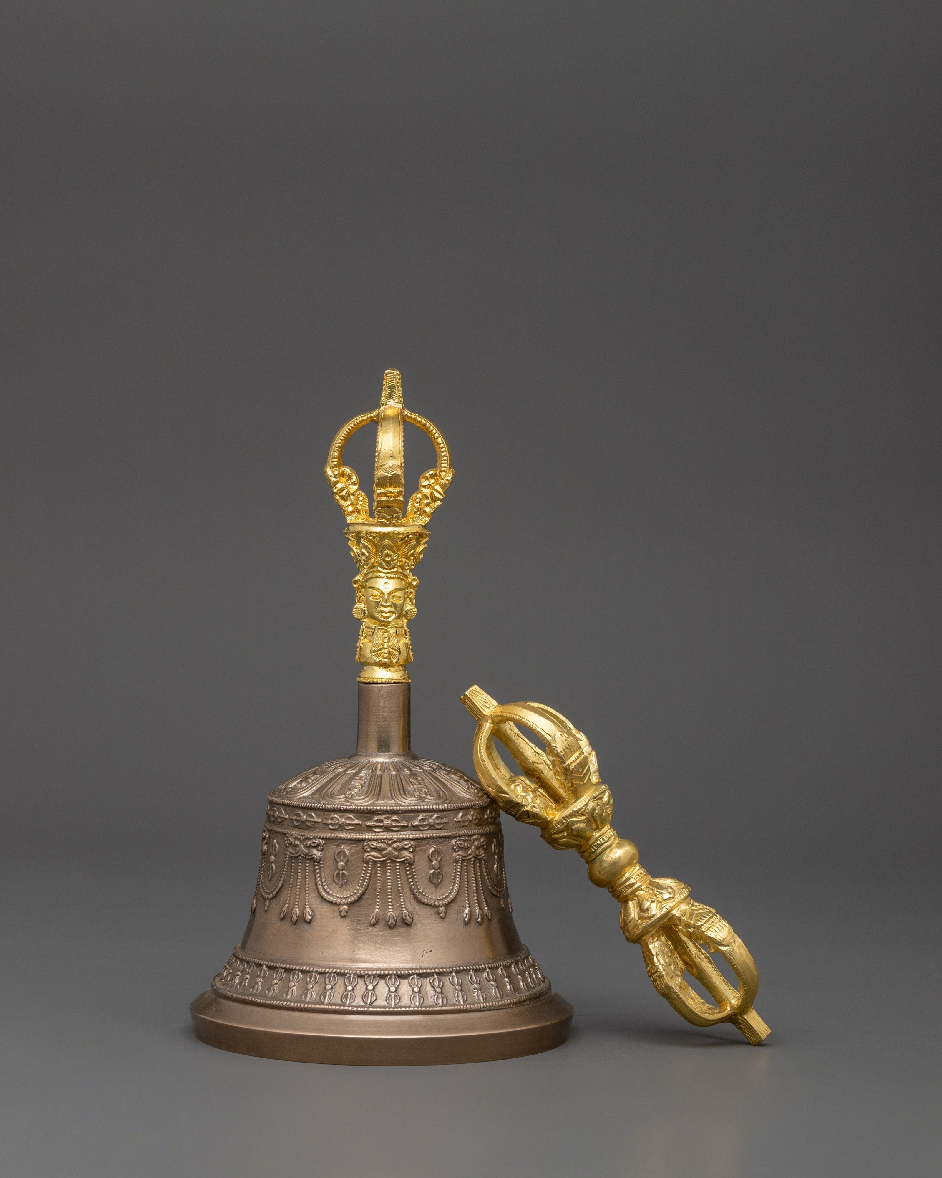 Tibetan Kansa Dorje and Drilbu Set | Vajra and Bell for Rituals