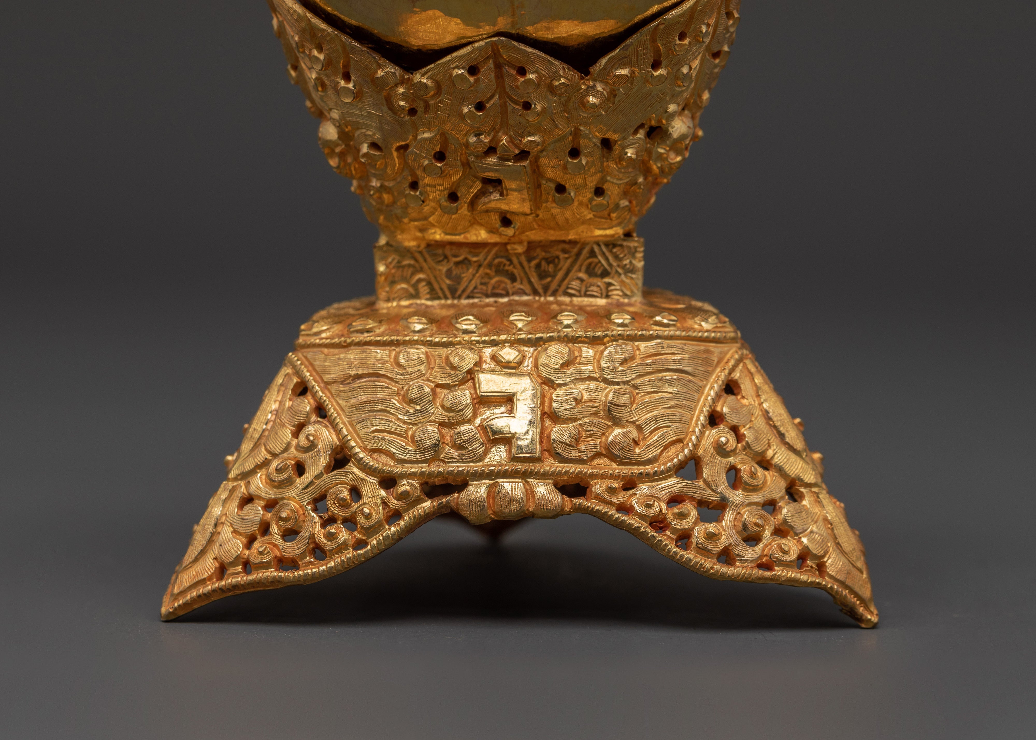 Gold Plated Kapala for Buddhist Ceremonies | Kapala for Tantric Practices