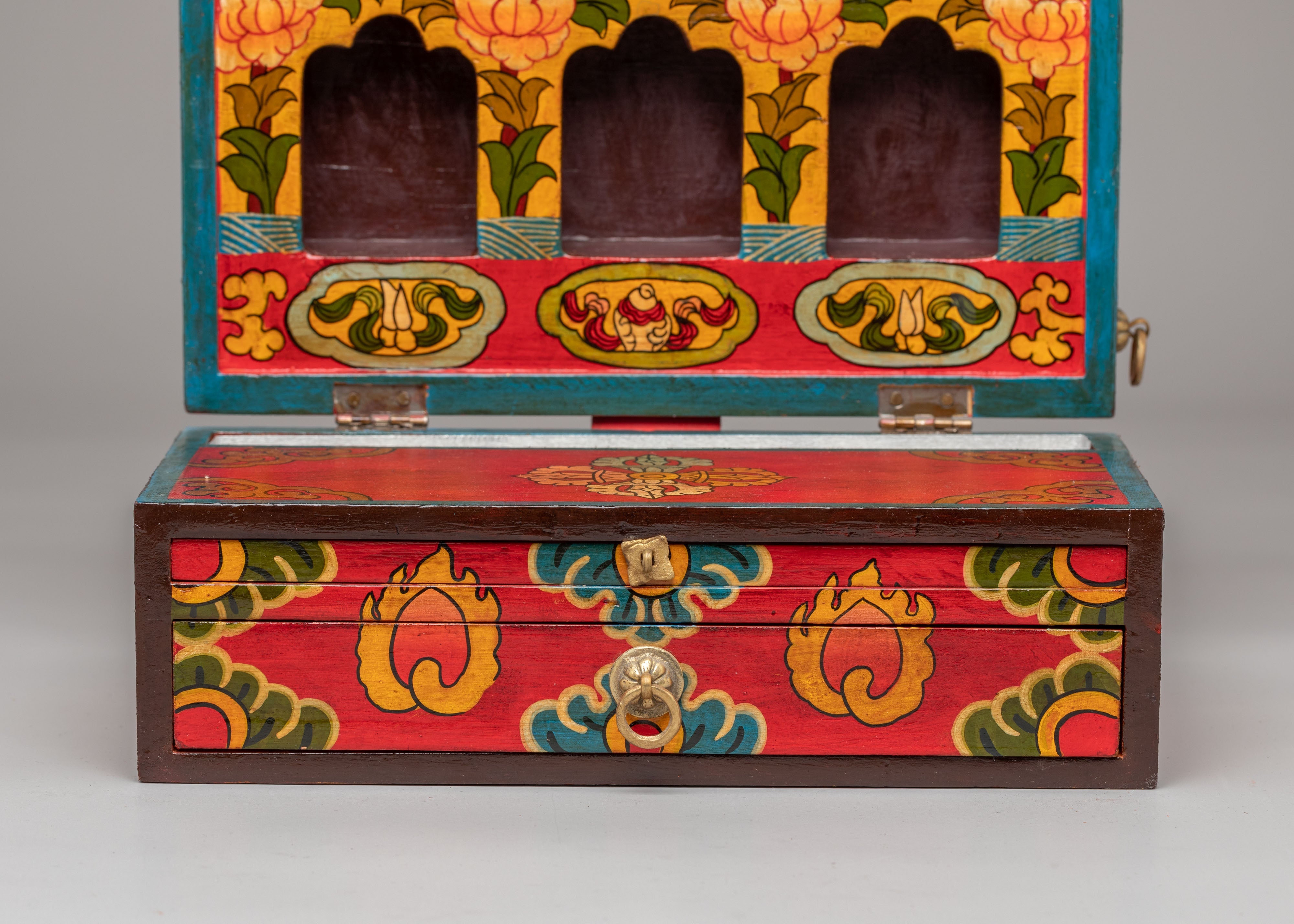 Tibetan Altar Box with Statue | Perfect for Meditation &amp; Spiritual Decor