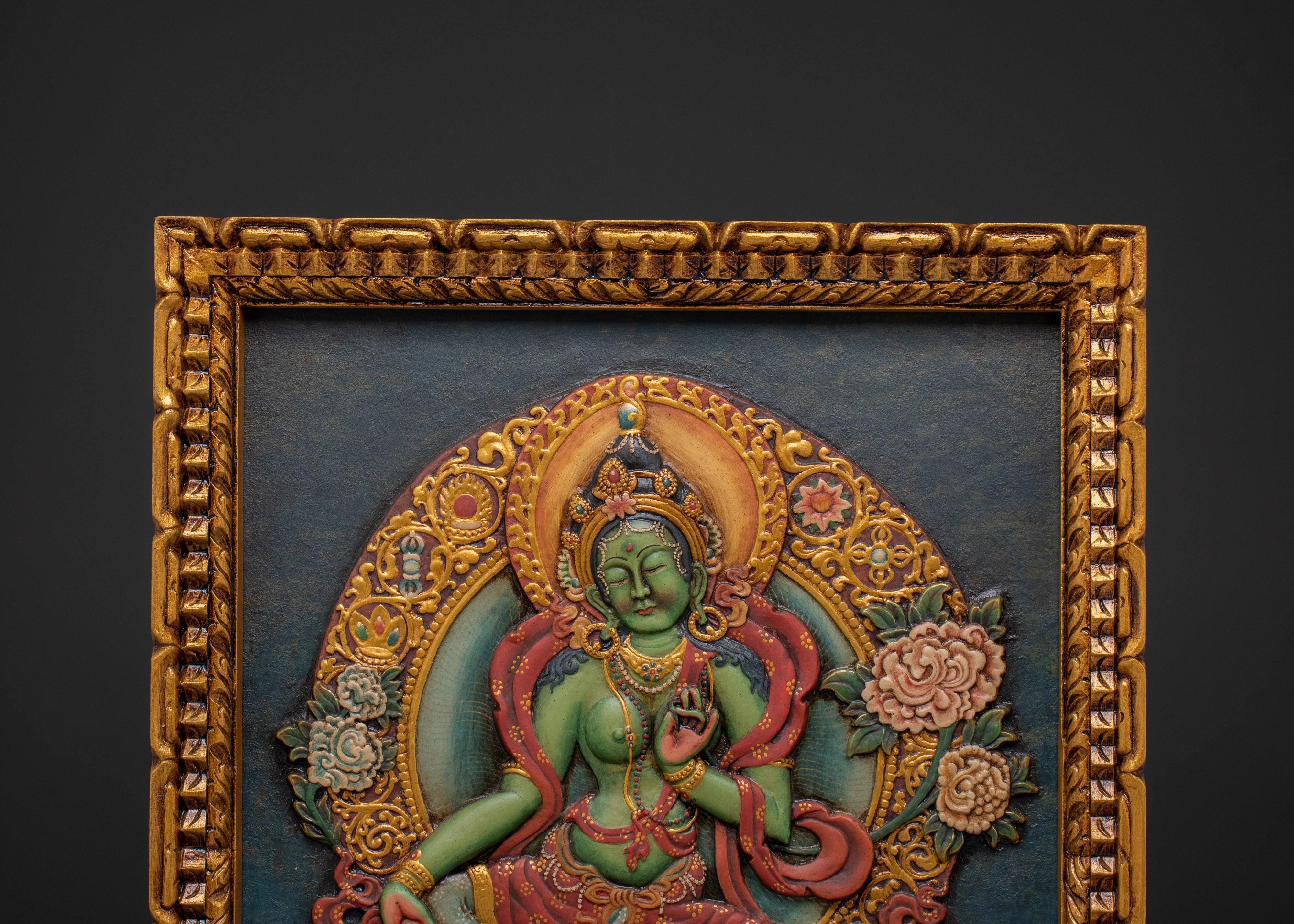 Goddess Green Tara Wall Hanging | Spiritual and Decorative Relief Art