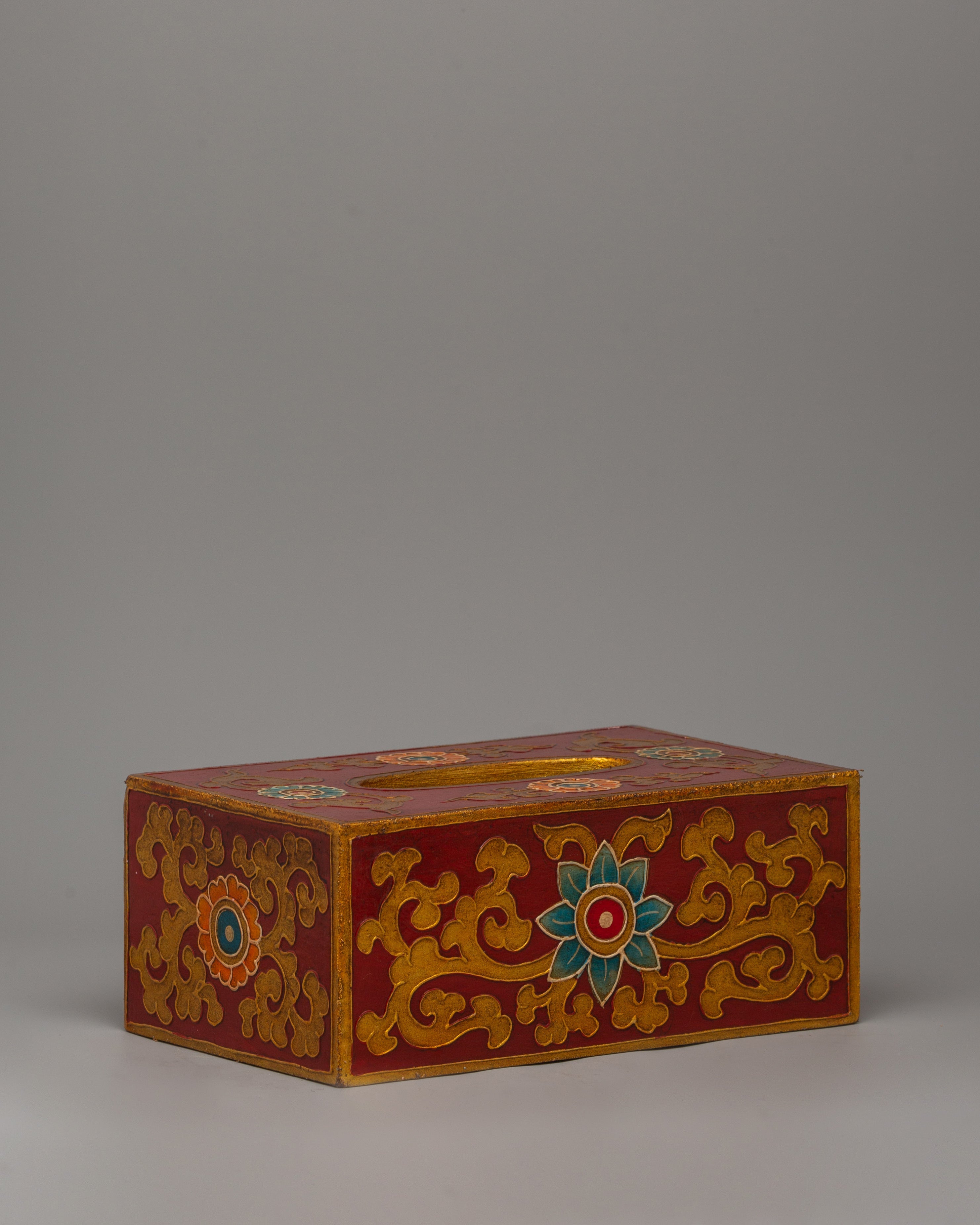 Hand-Carved Wooden Tissue Holder | Traditional Decor