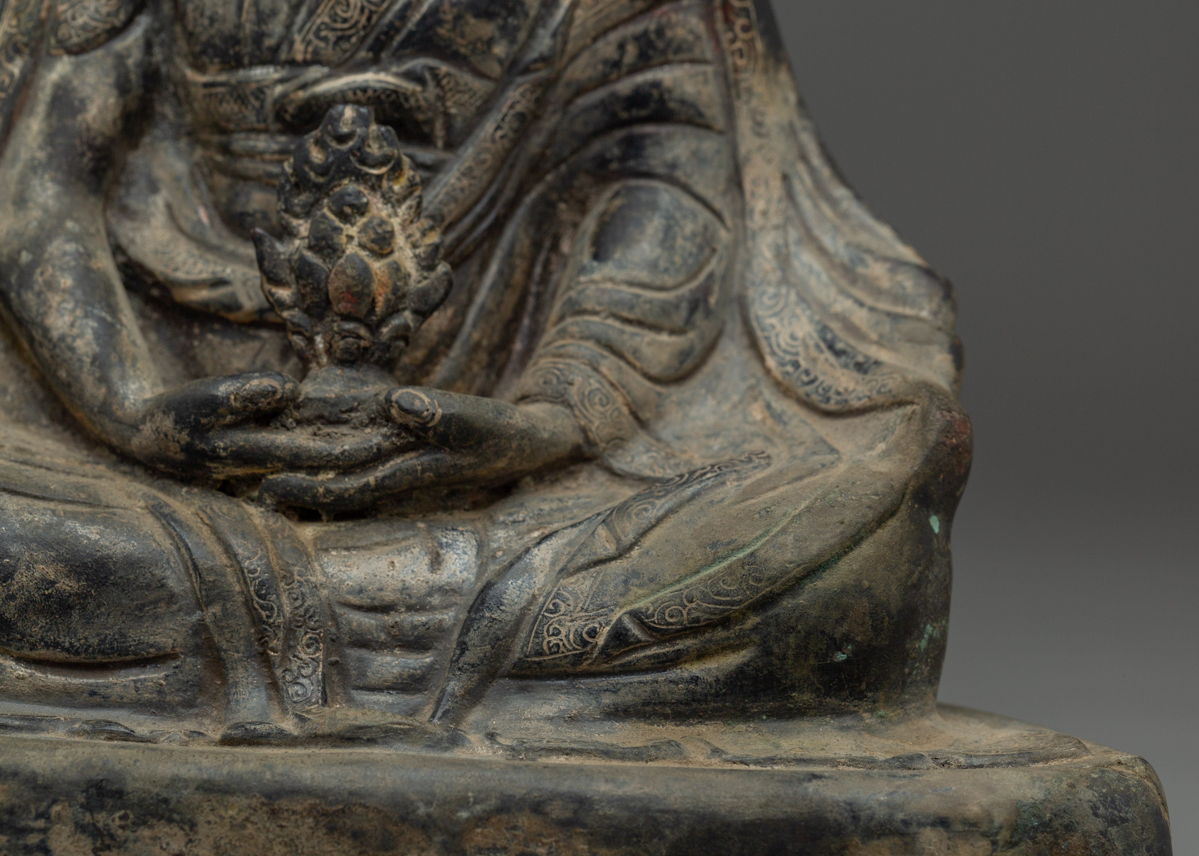 Gampopa Antique Finished Copper Statue | Dakpo Lhaje Tibetan Buddhist Master
