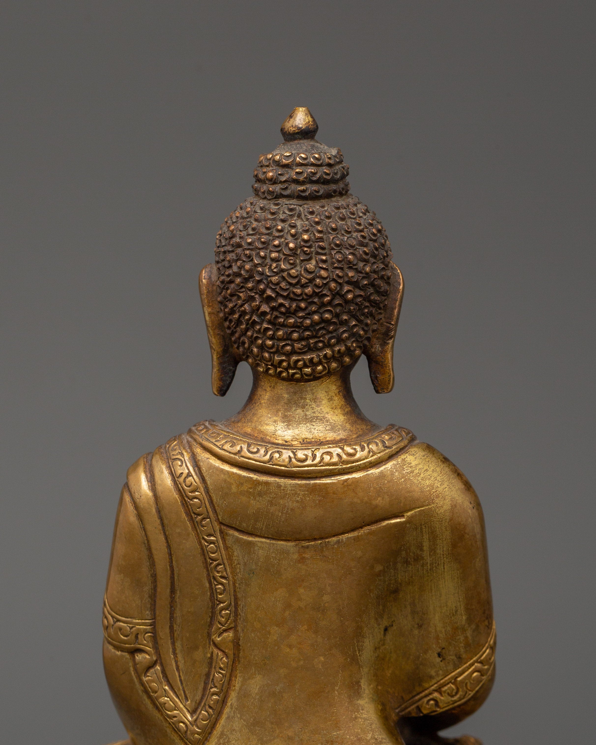 Tibetan Amitabha Buddha for Enlightenment | Gold-Plated Copper Amitayus