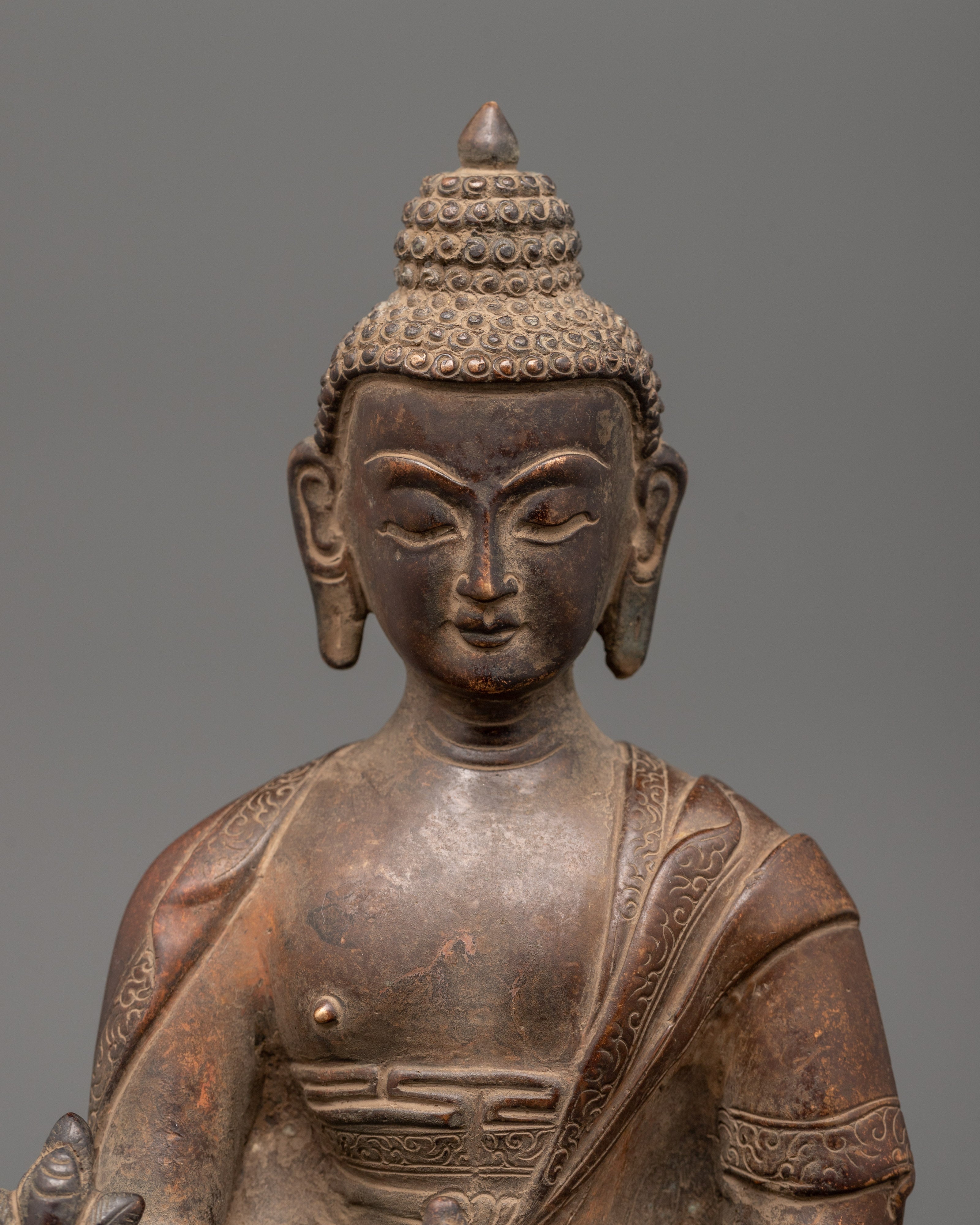 Oxidized Copper Medicine Buddha Statue | Symbol of Healing & Compassion