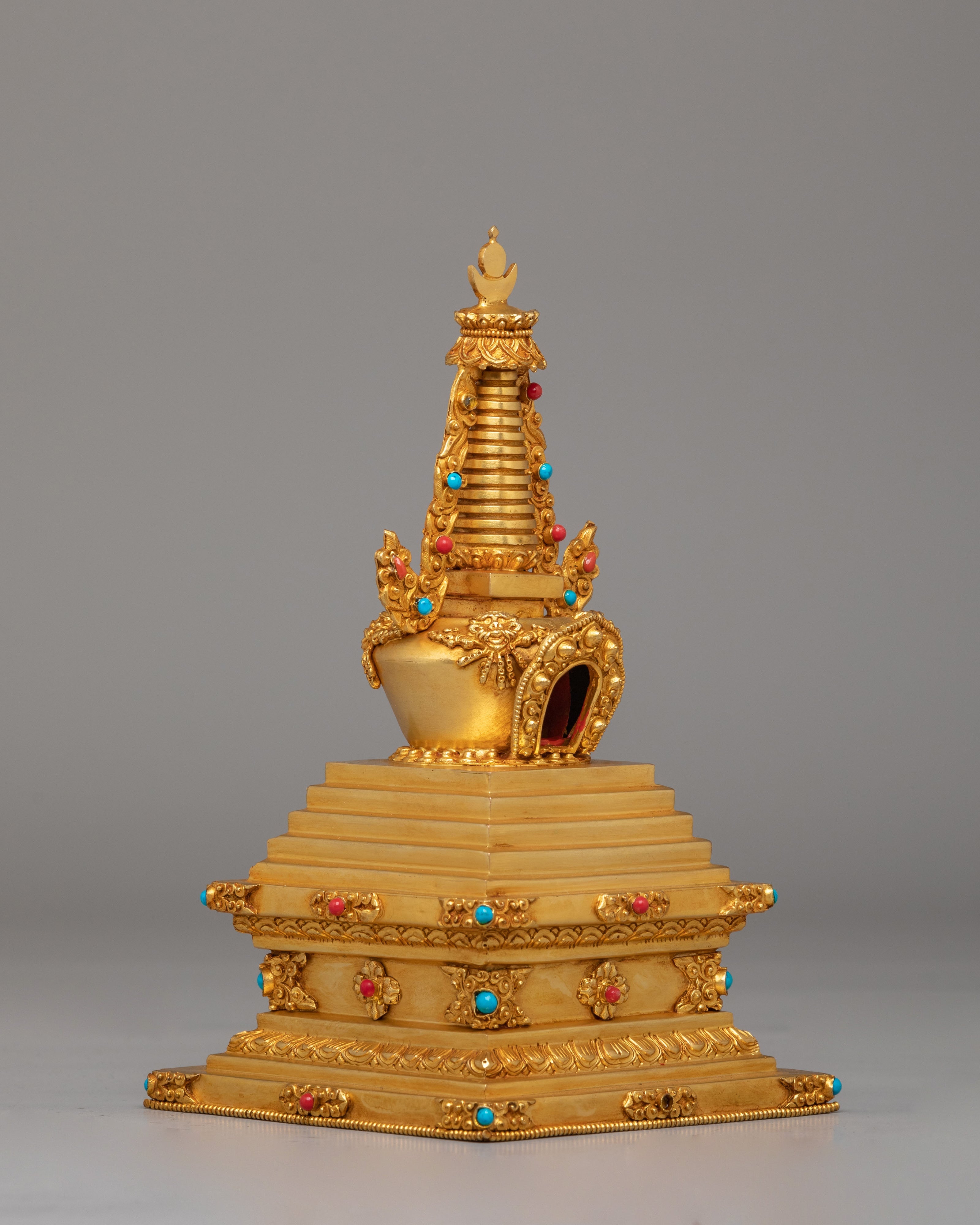 Buddhist Eight Stupa Collection Set | Sacred Ritual Artifact