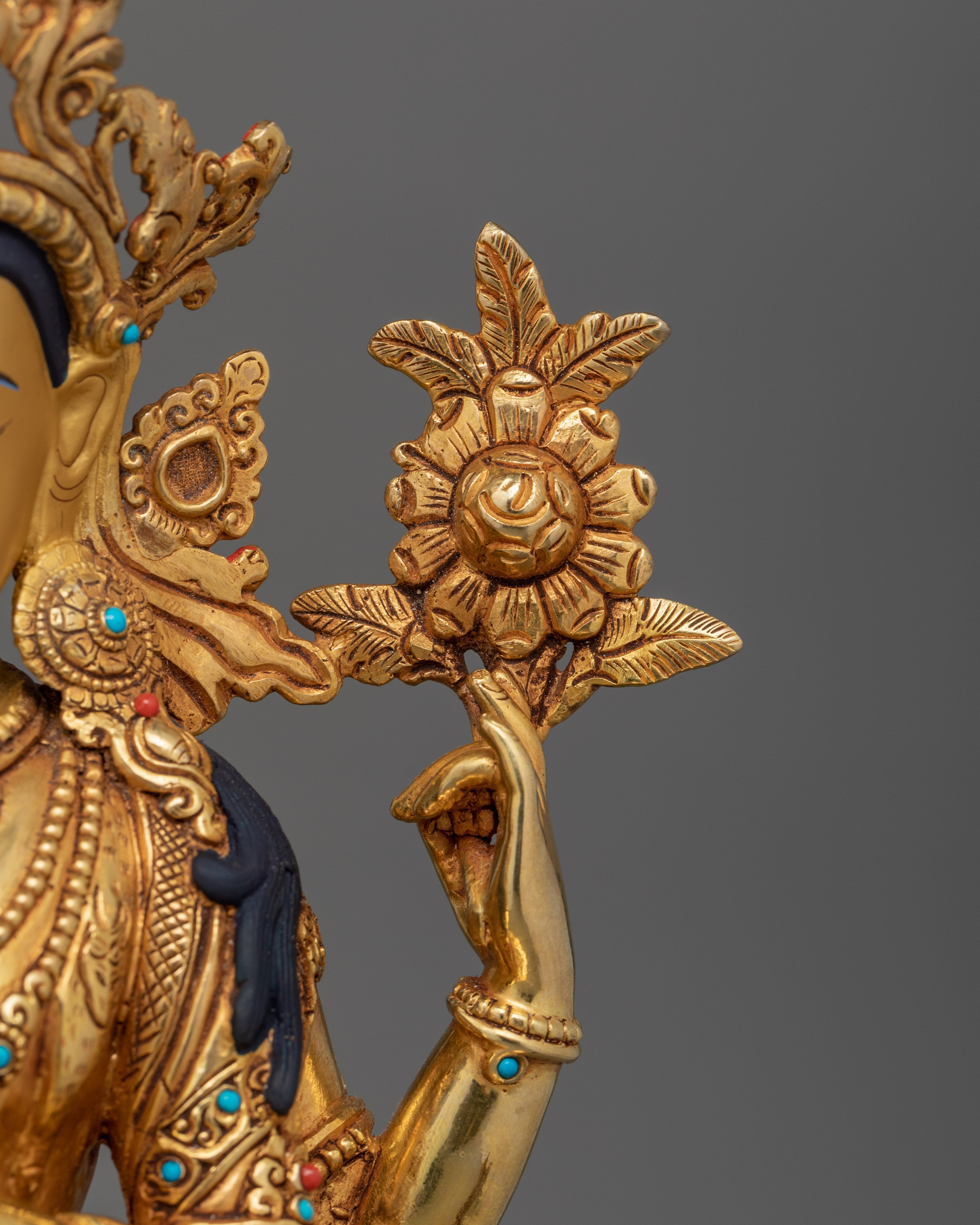 Symbol of Compassion Chenrezig Bodhisattva Statue | Four-Armed Deity Sculpture