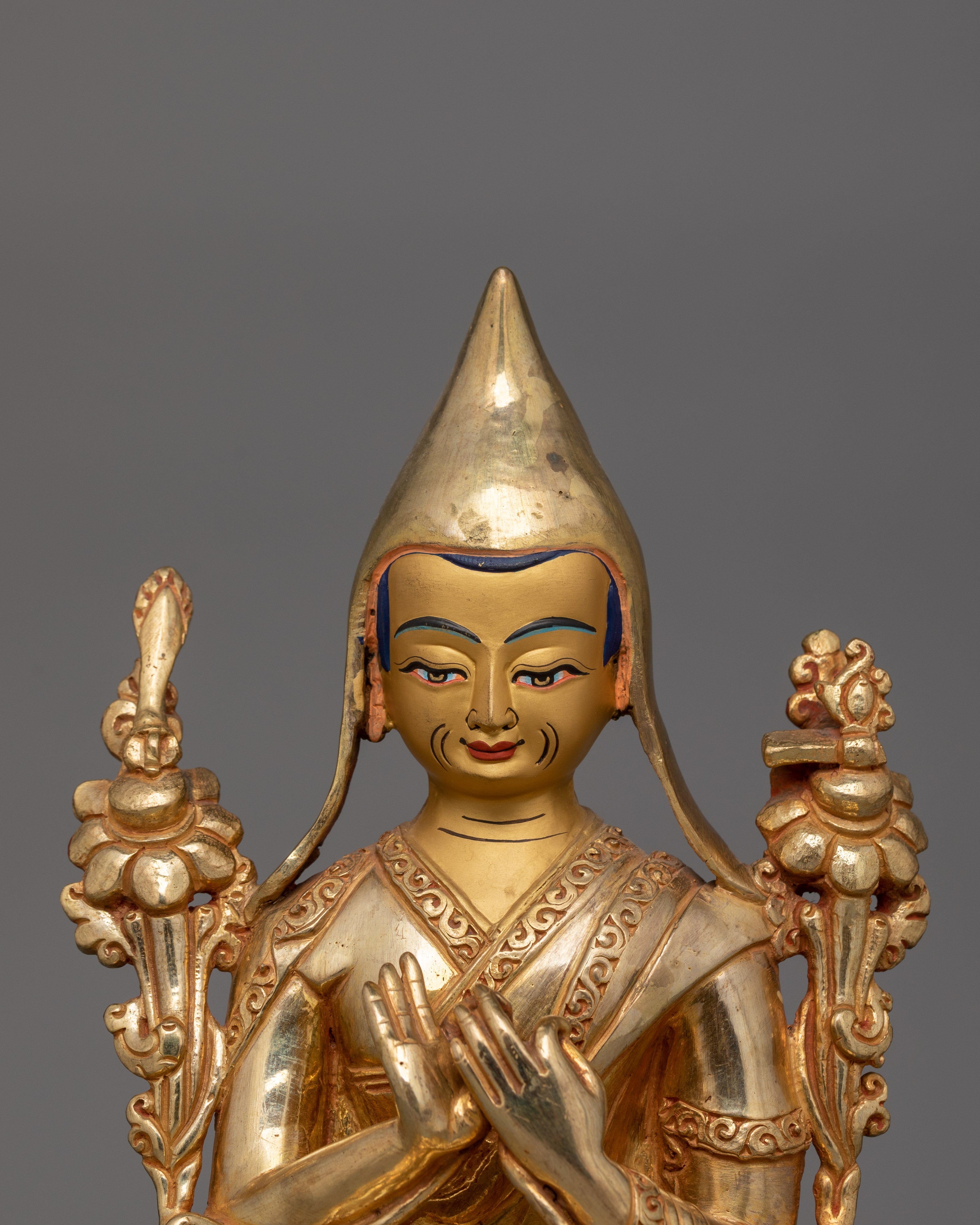 24K Gold-Gilded Tsongkhapa Statue | A Handcrafted Buddhist Master