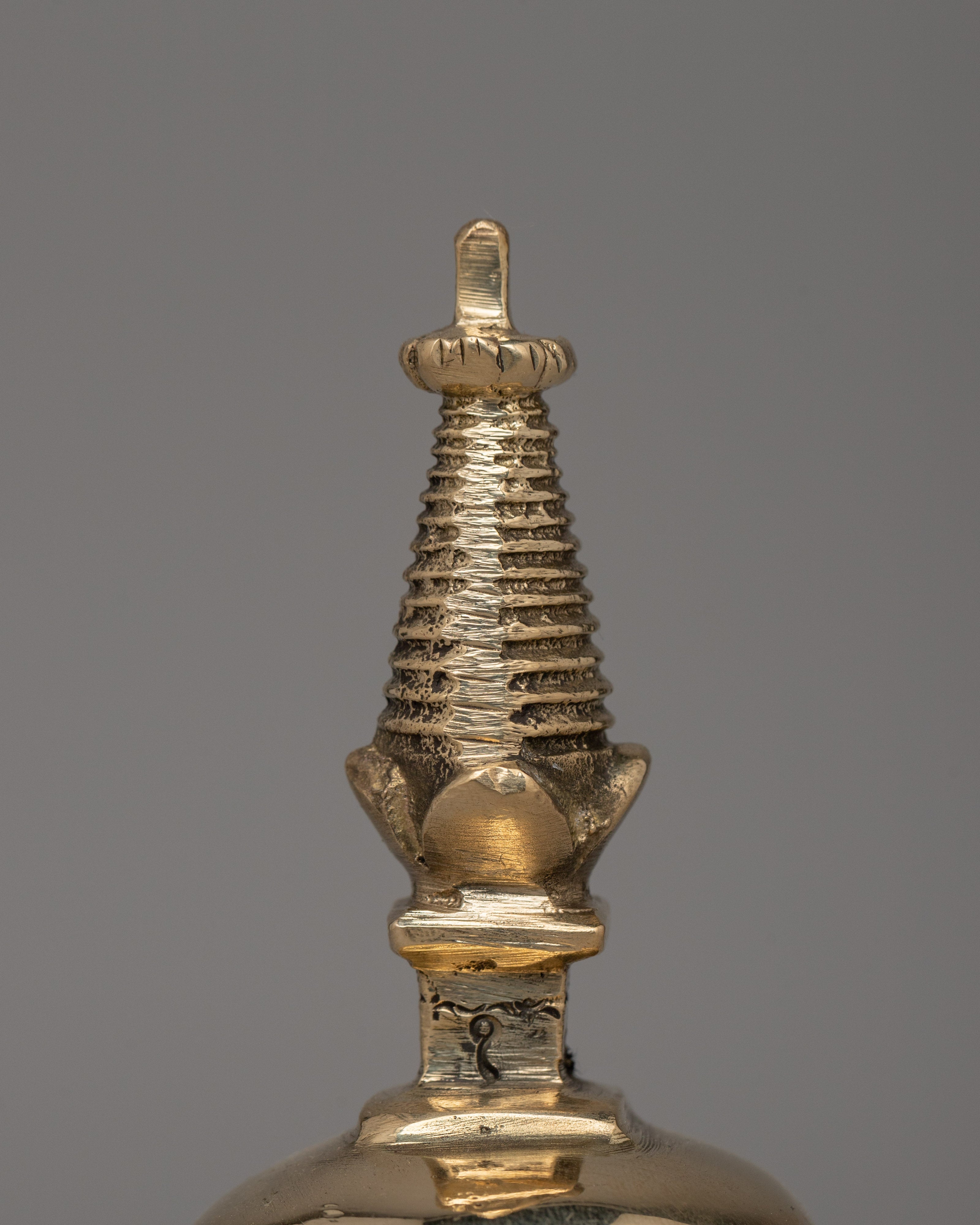 Handcrafted Brass Stupa | Tibetan Buddhist Altar Shrine Decor