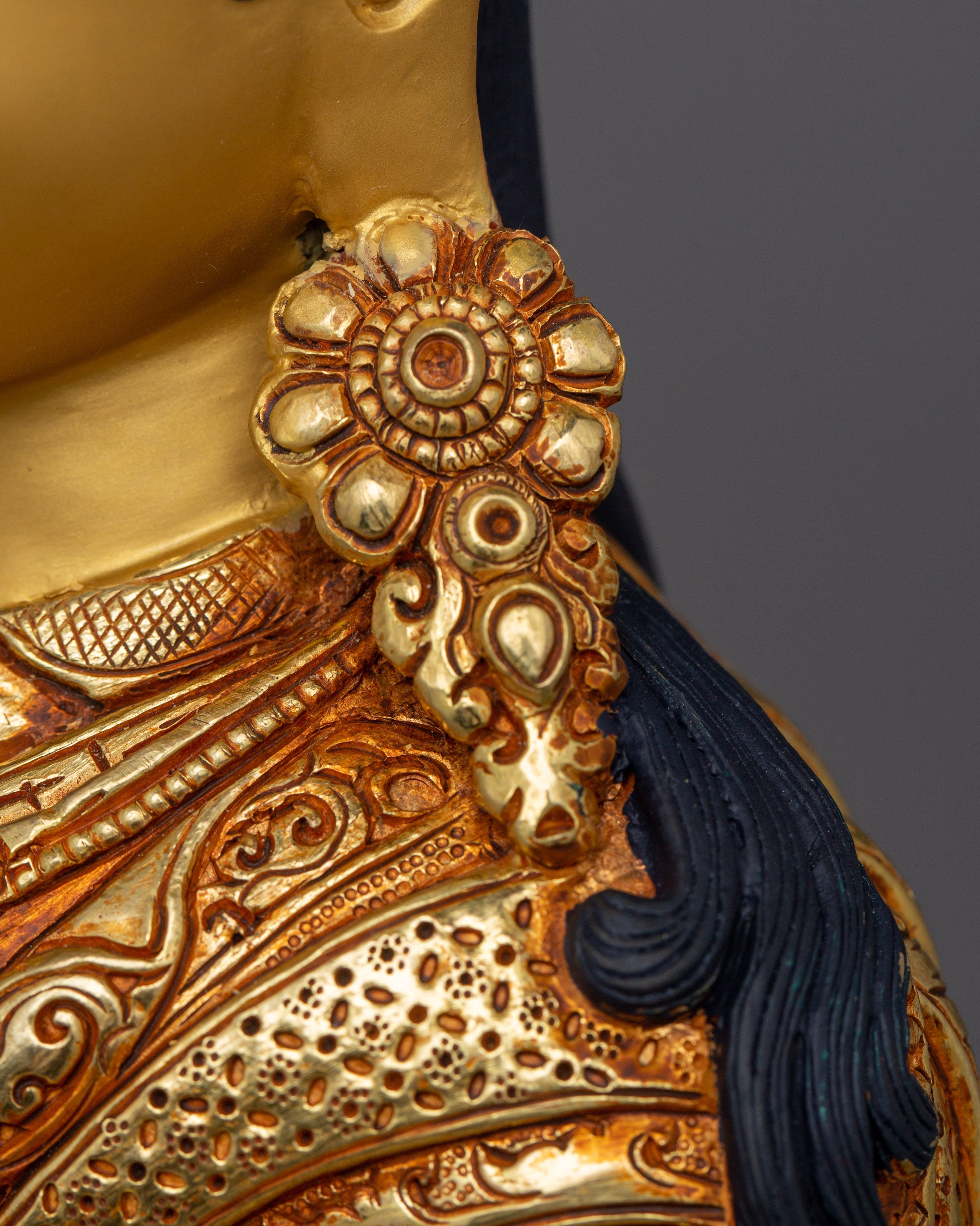 Guru Rinpoche Master of Vajrayana Buddhism Figurine | Artisan Himalayan Craft