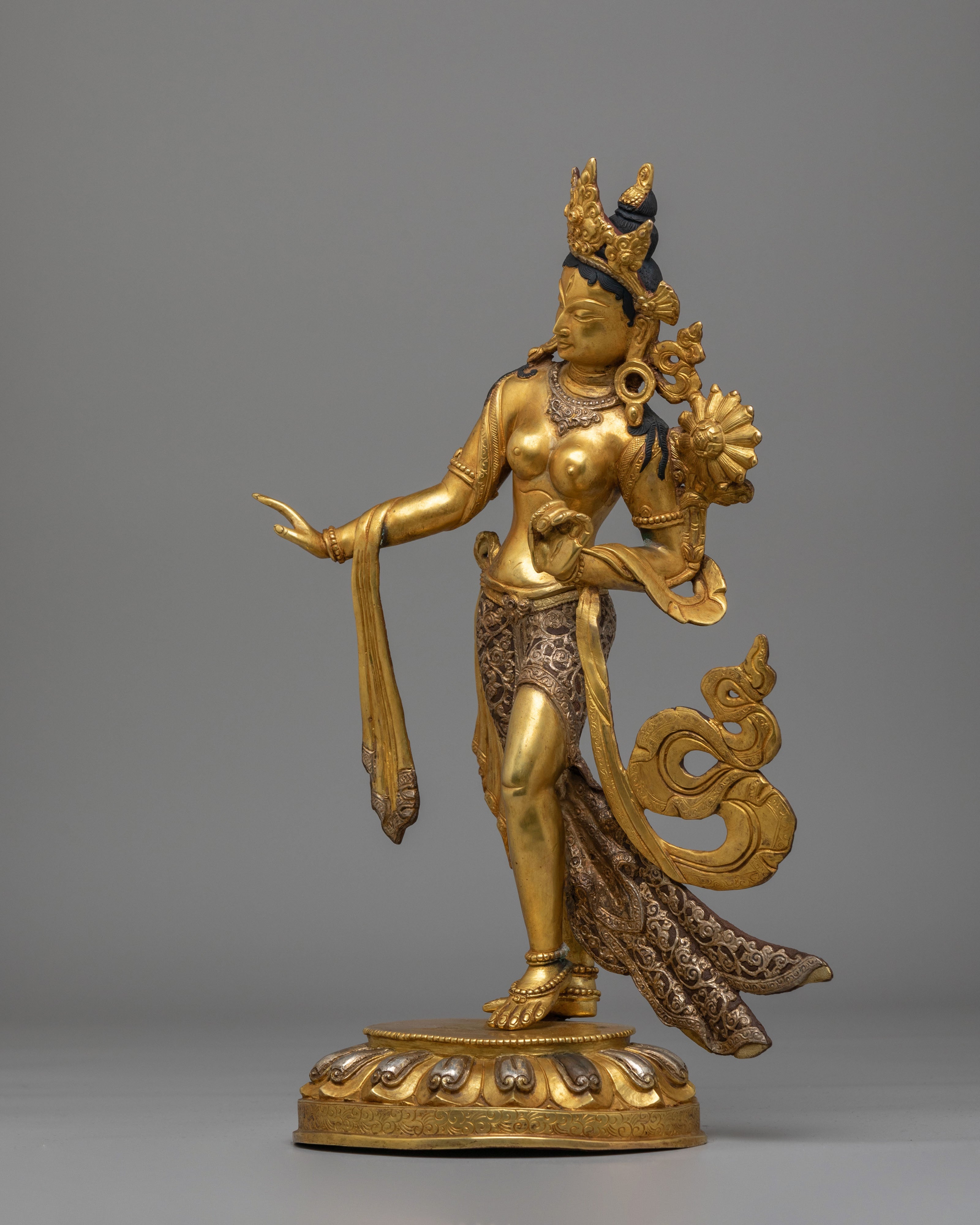 Standing Green Tara Buddhist Sculpture | Spiritual Home Decor