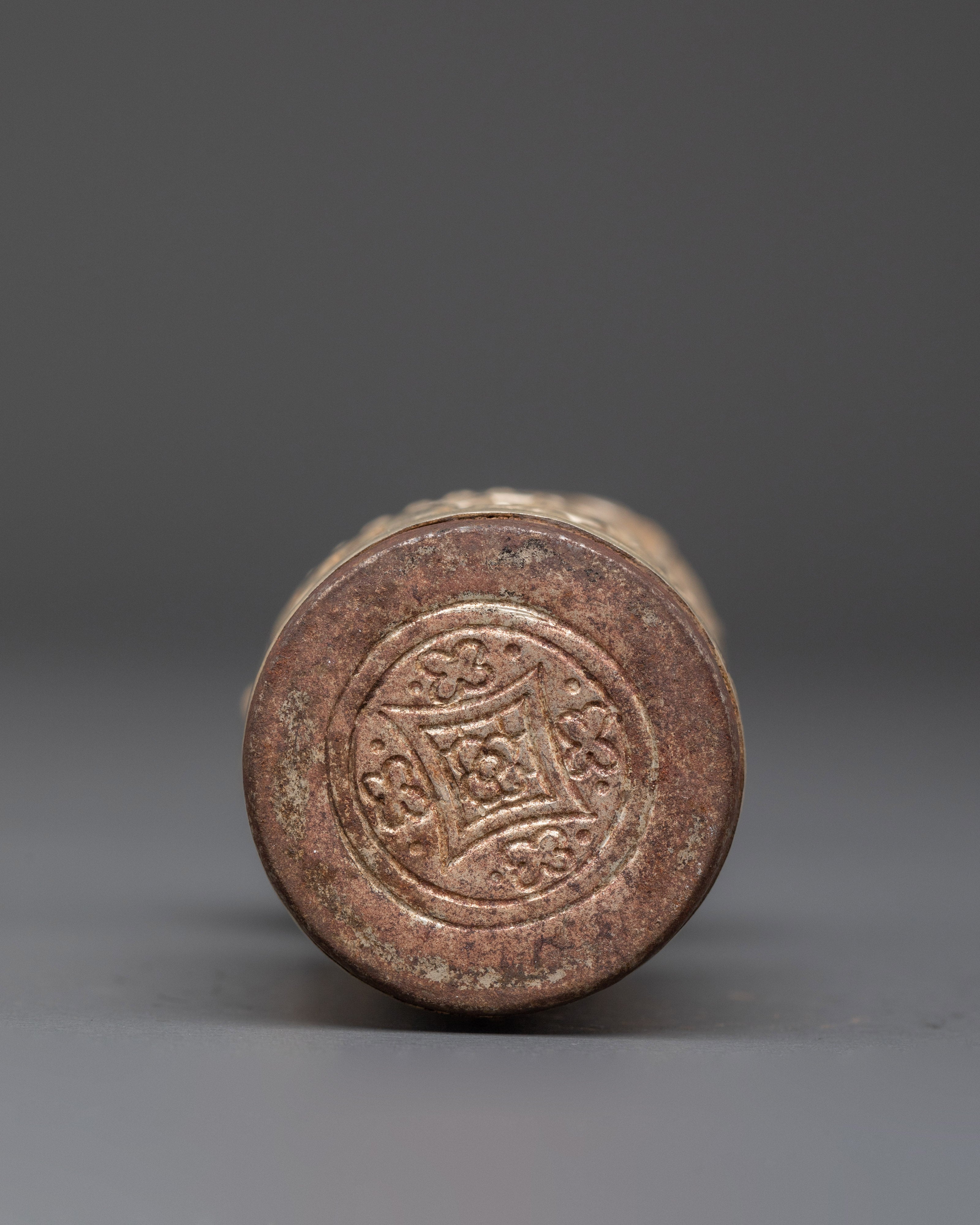 Traditional Engraved Seal | Handcrafted Silver-Plated Copper Artifact