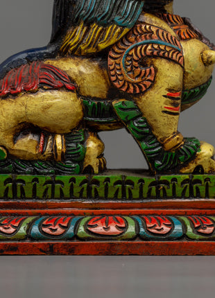 Tibetan Guardian Lion Statue Set | Spiritual Protector & Feng Shui Decor