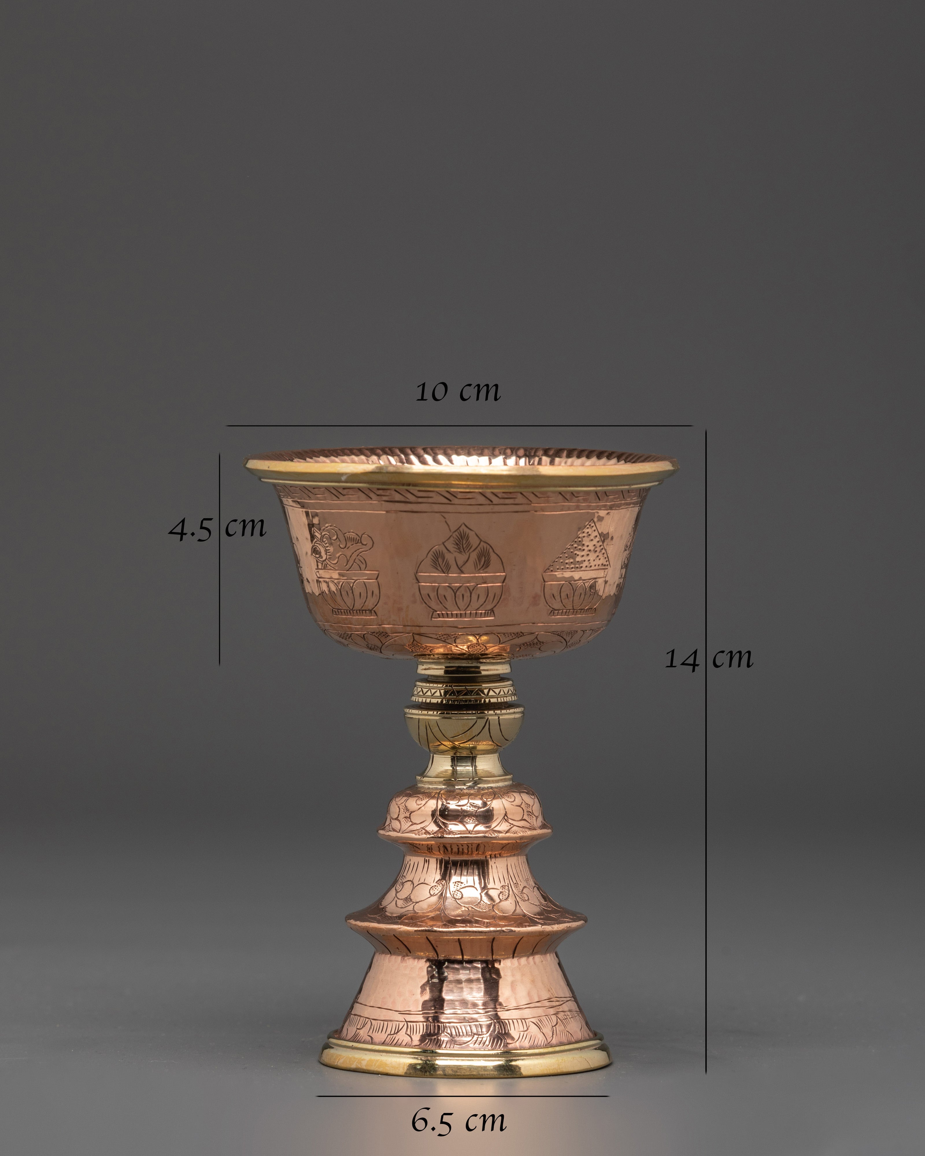 Traditional Handcrafted Butter Lamp | Copper Brass Lamp for Prayer