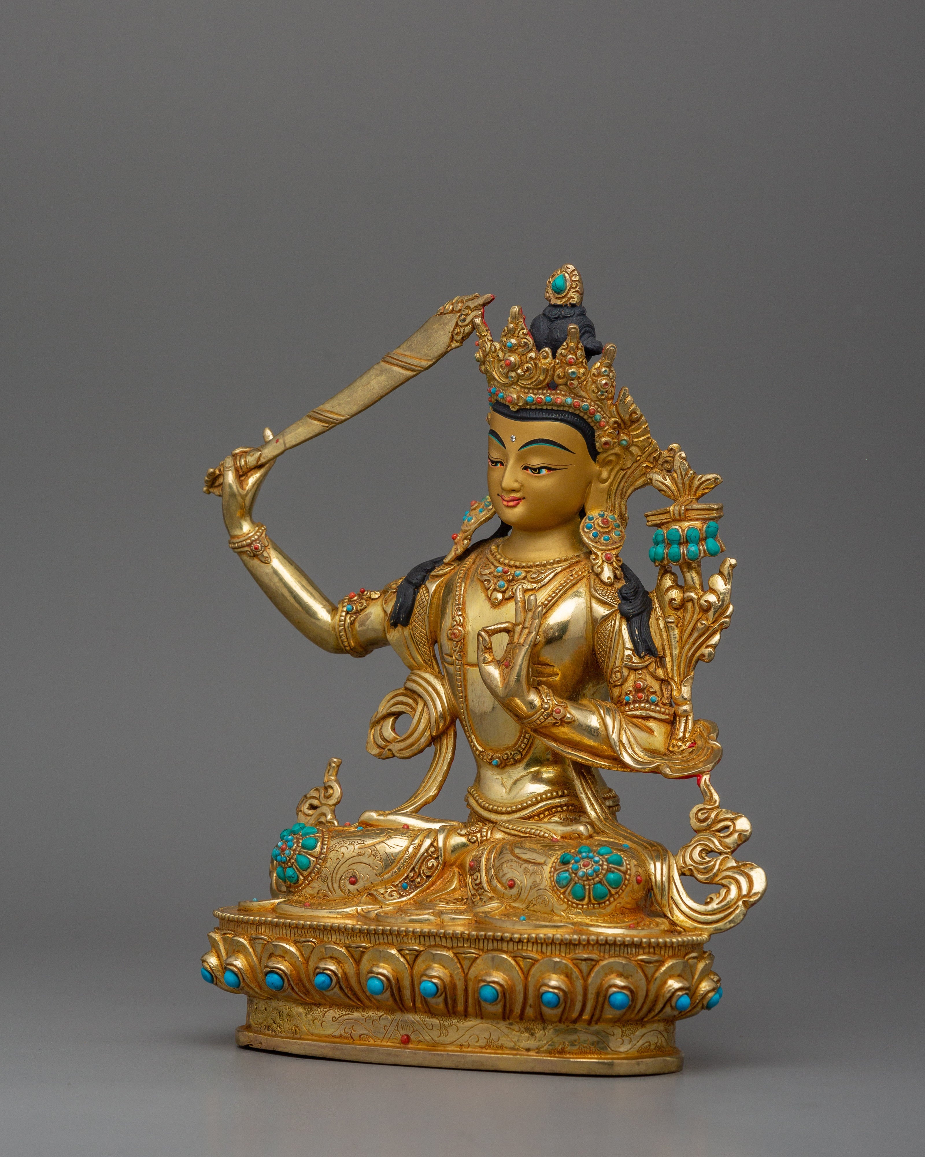 Handmade Sculpture of Manjushri |  Representing the perfection of wisdom