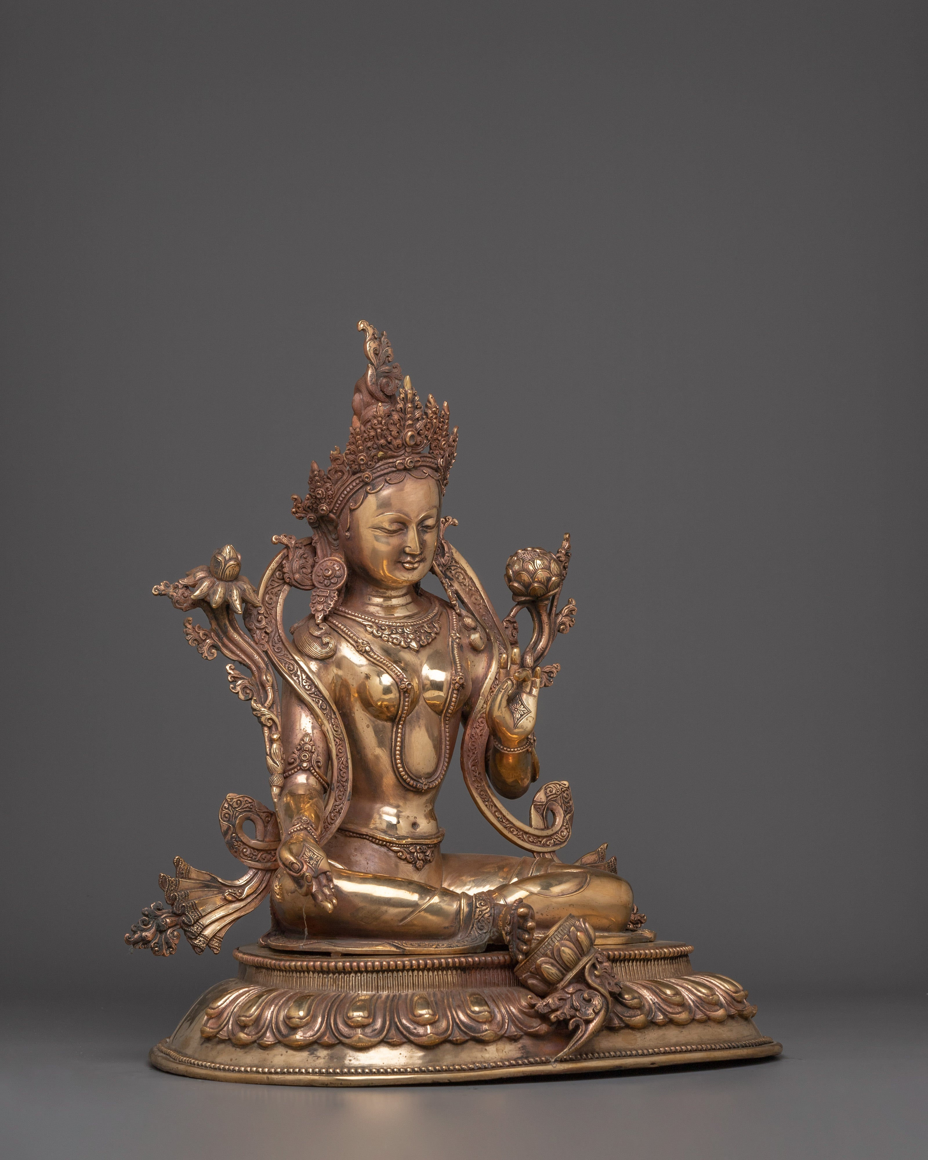 Sacred Compassion Deity Green Tara Statue | Tibetan Buddhist Goddess