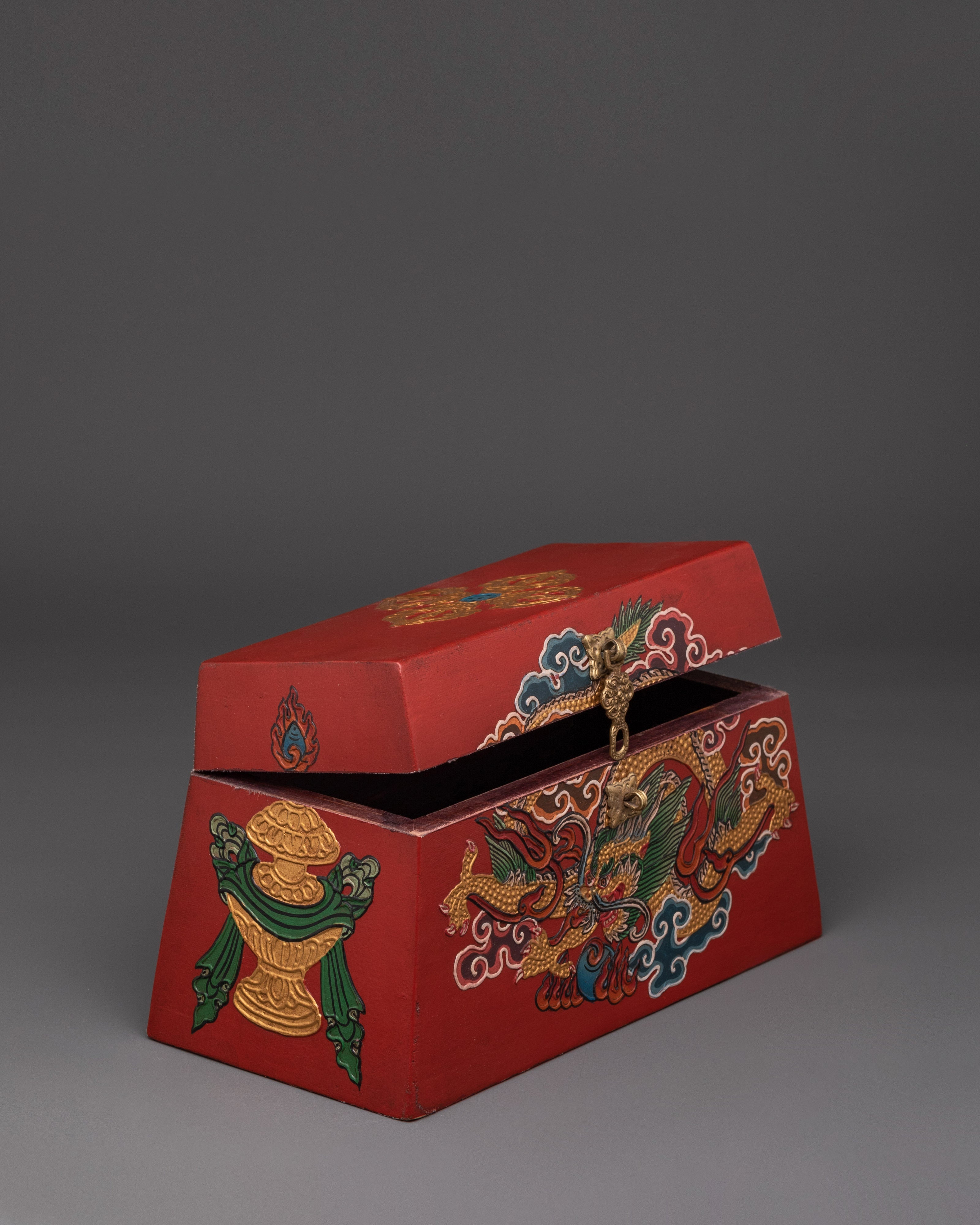 Handcrafted Tibetan Jewelry Box | Spiritual Feng Shui Decorative Artifact Decor