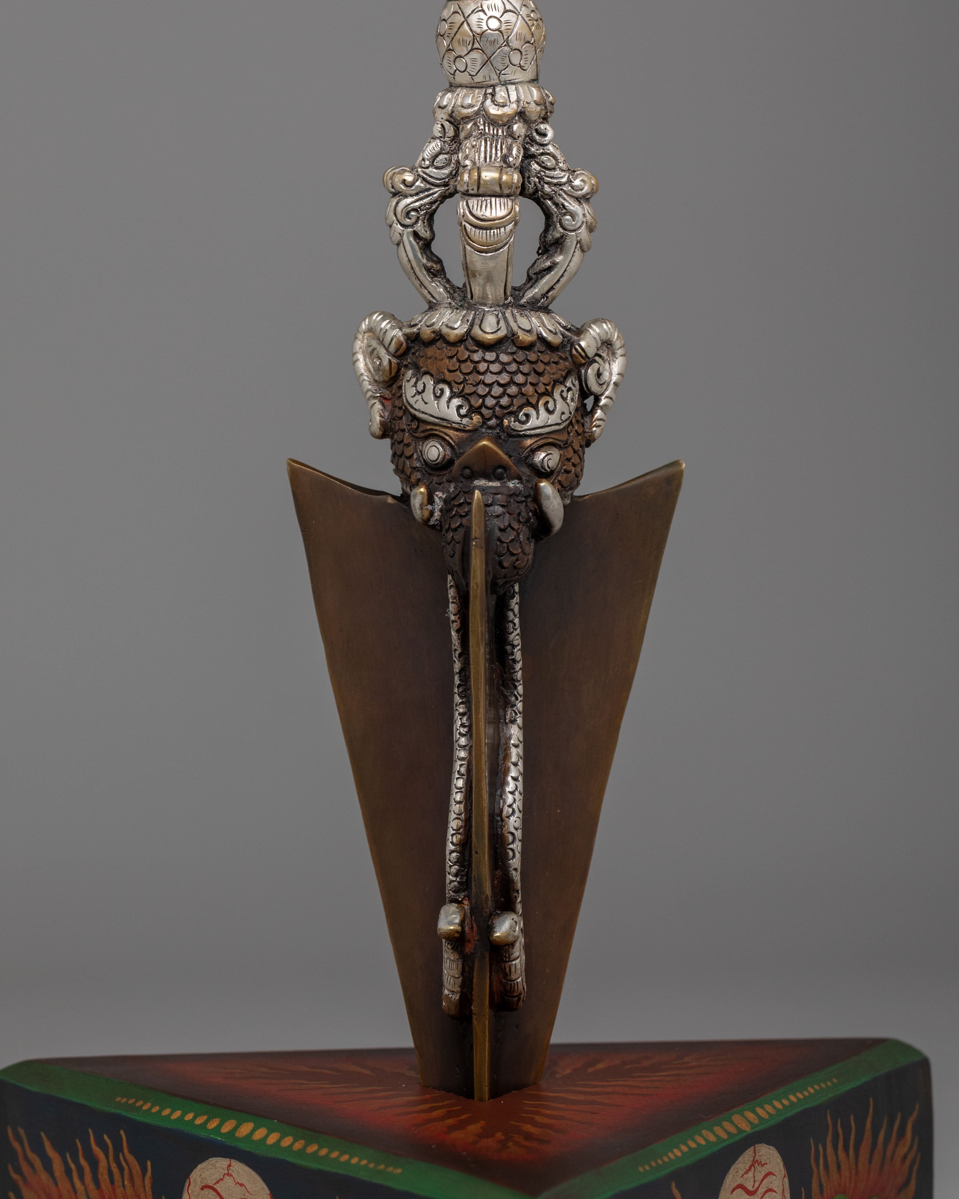Traditional Buddhist Ritual Dagger Phurba | Spiritual Protection Artifact