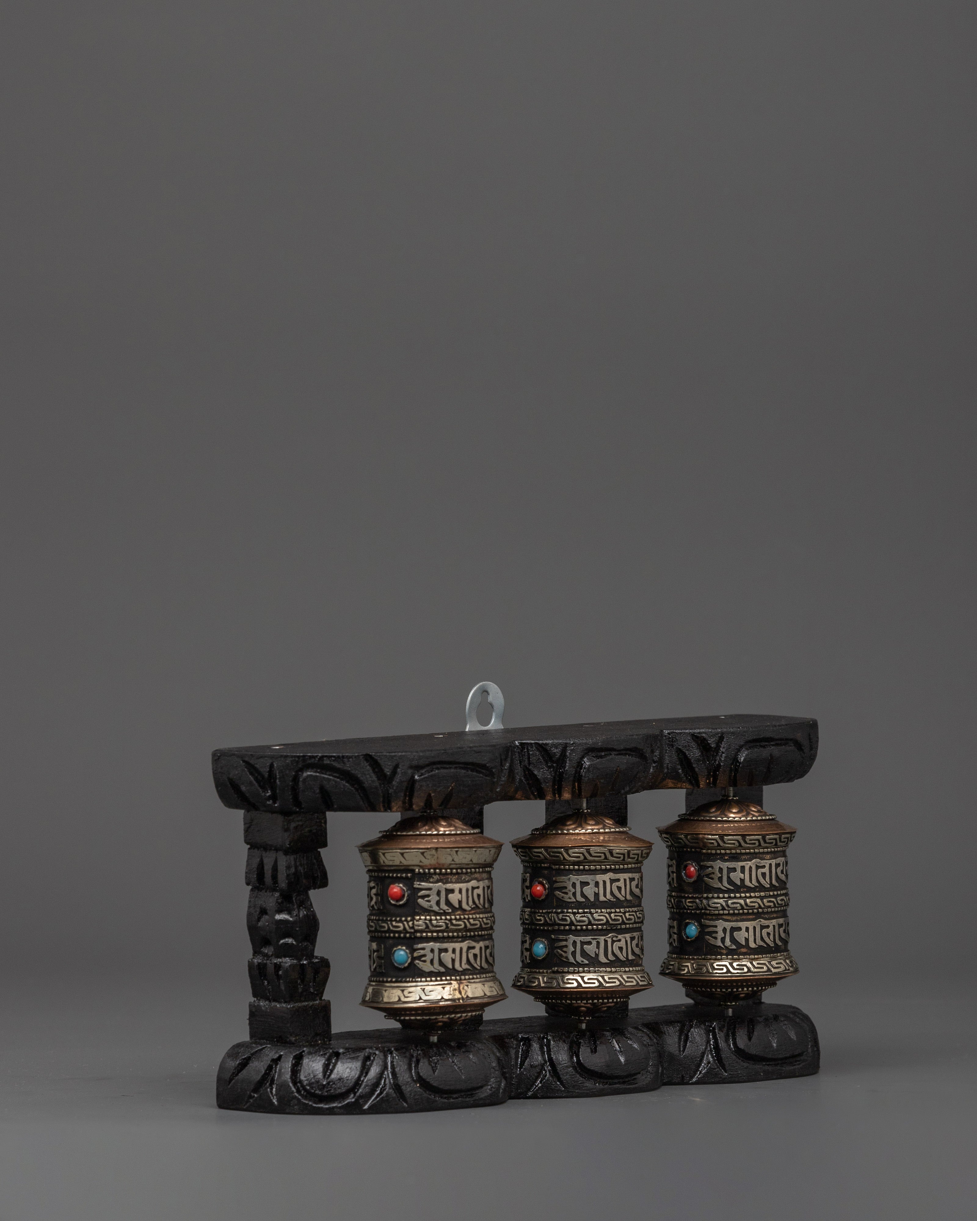3-Piece Buddhist Prayer Wheel | Traditional Tibetan Mantra Spinners