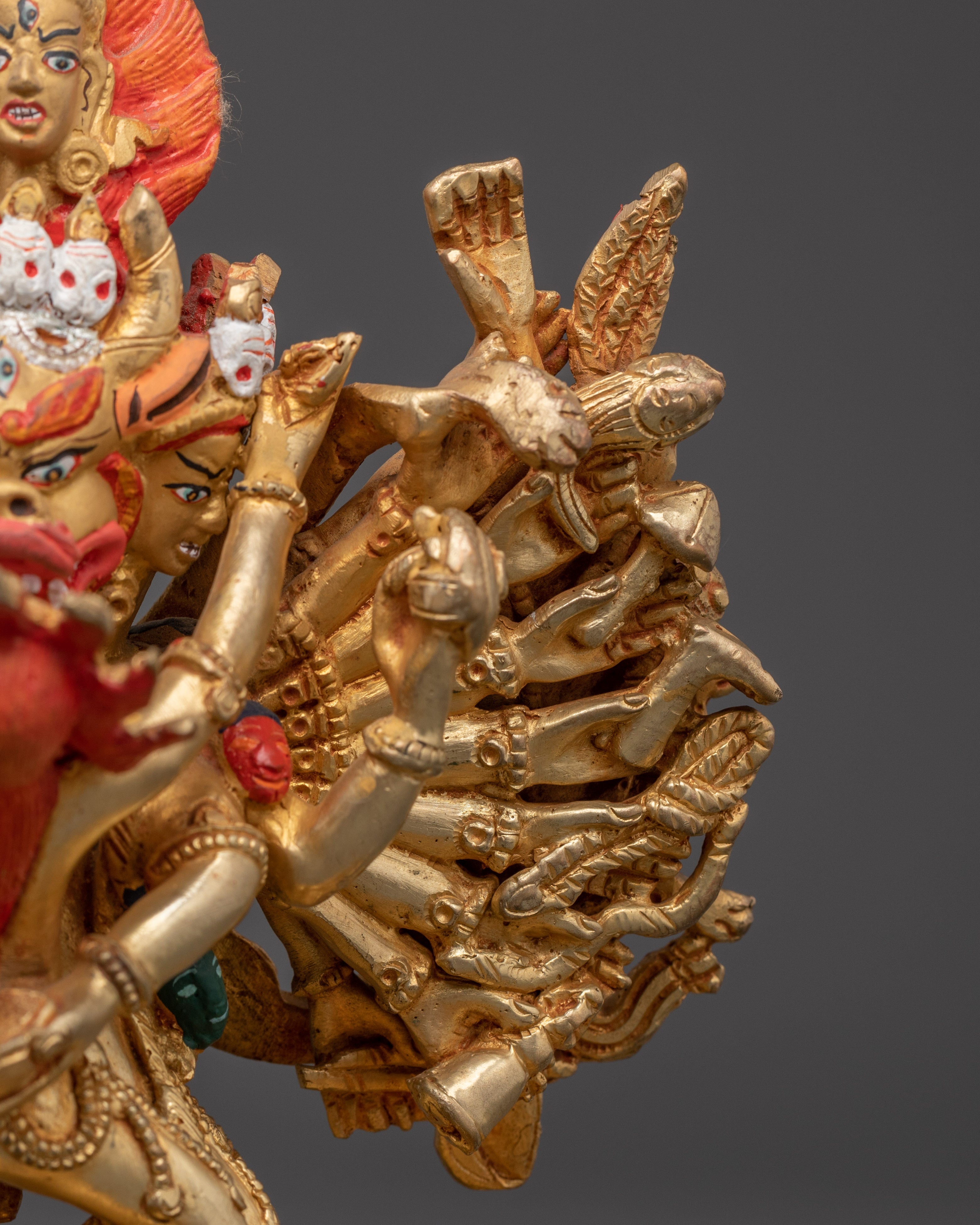 Sacred Conqueror of Death Yamantaka Statue | Tibetan Buddhist Deity Sculpture
