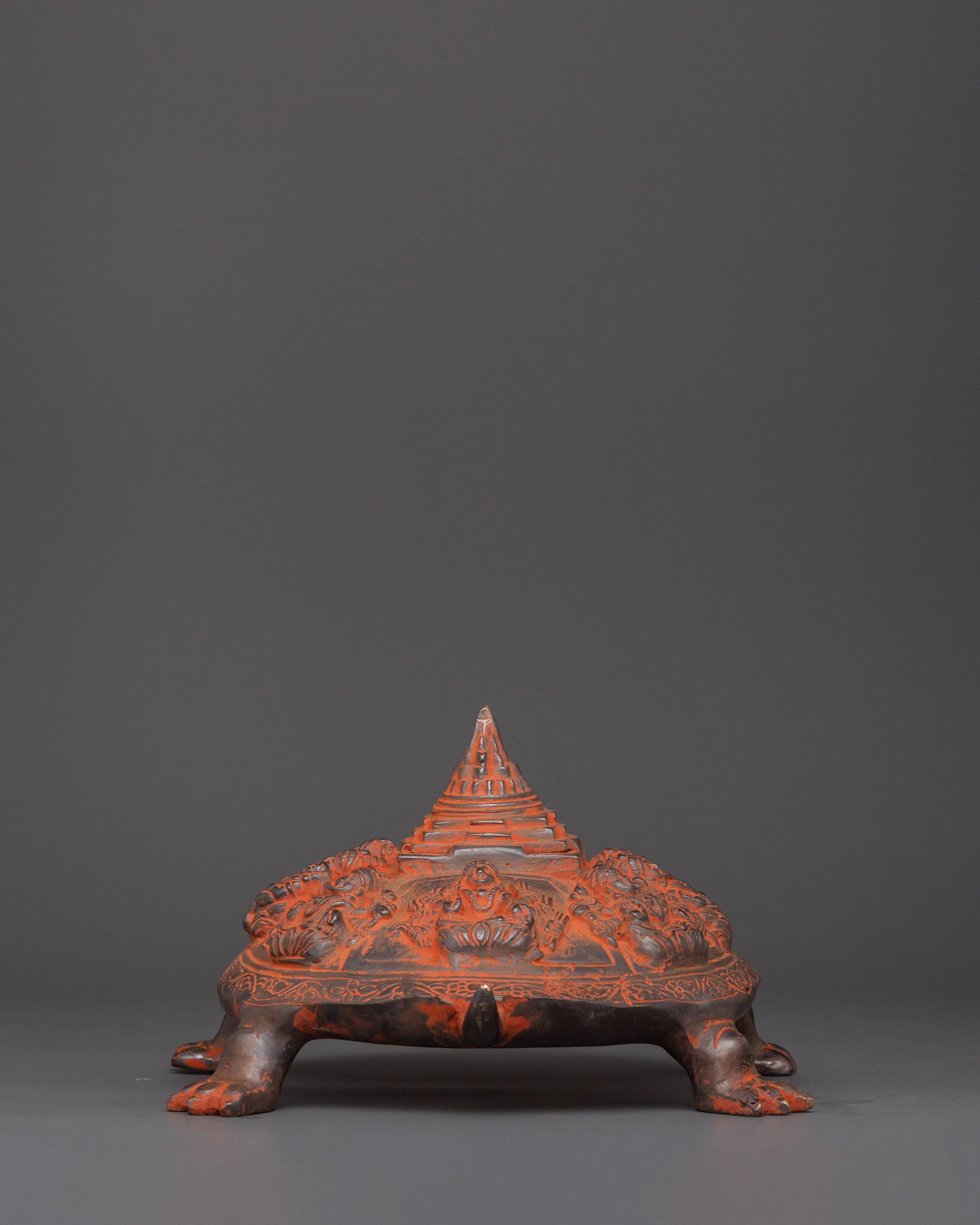 Decorative Oxidized Brass Tortoise | Traditional Turtle Art