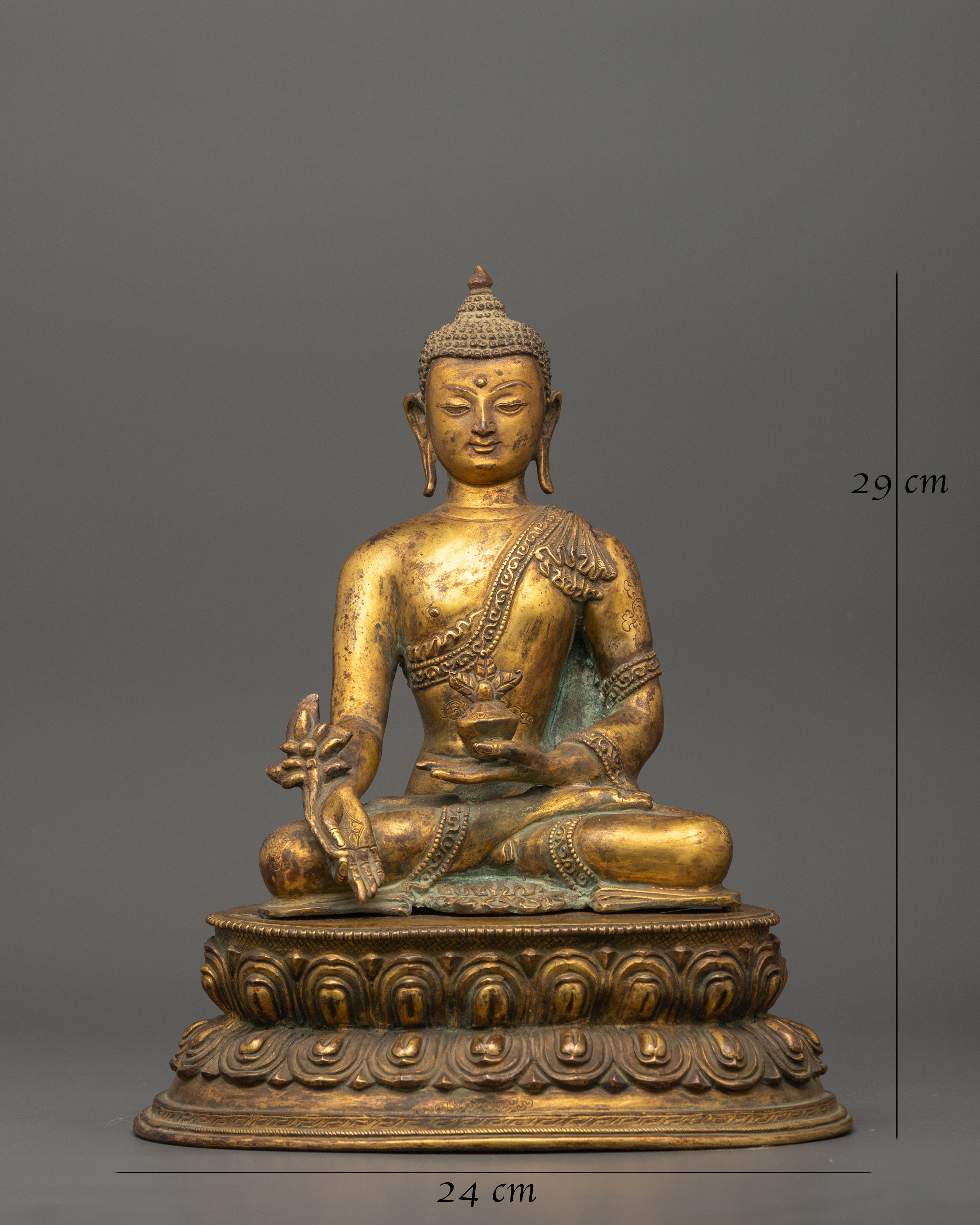 Medicine Buddha Sculpture | Gold Plating Healing Buddha