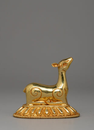 Dharma Wheel and Pair Of Deer | Traditional Buddhist Decor for Peaceful Spaces