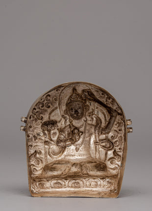 Manjushri Buddha Ghau Box in Silver | Wisdom and Enlightenment