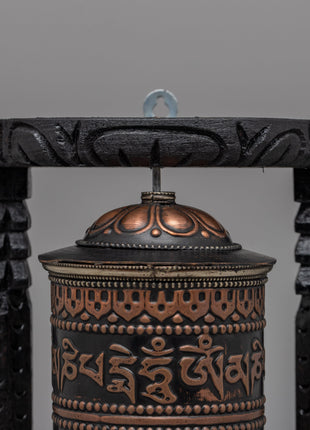 Elegant Traditional Buddhist Prayer Wheel | Sacred Tool for Meditation and Daily Prayers