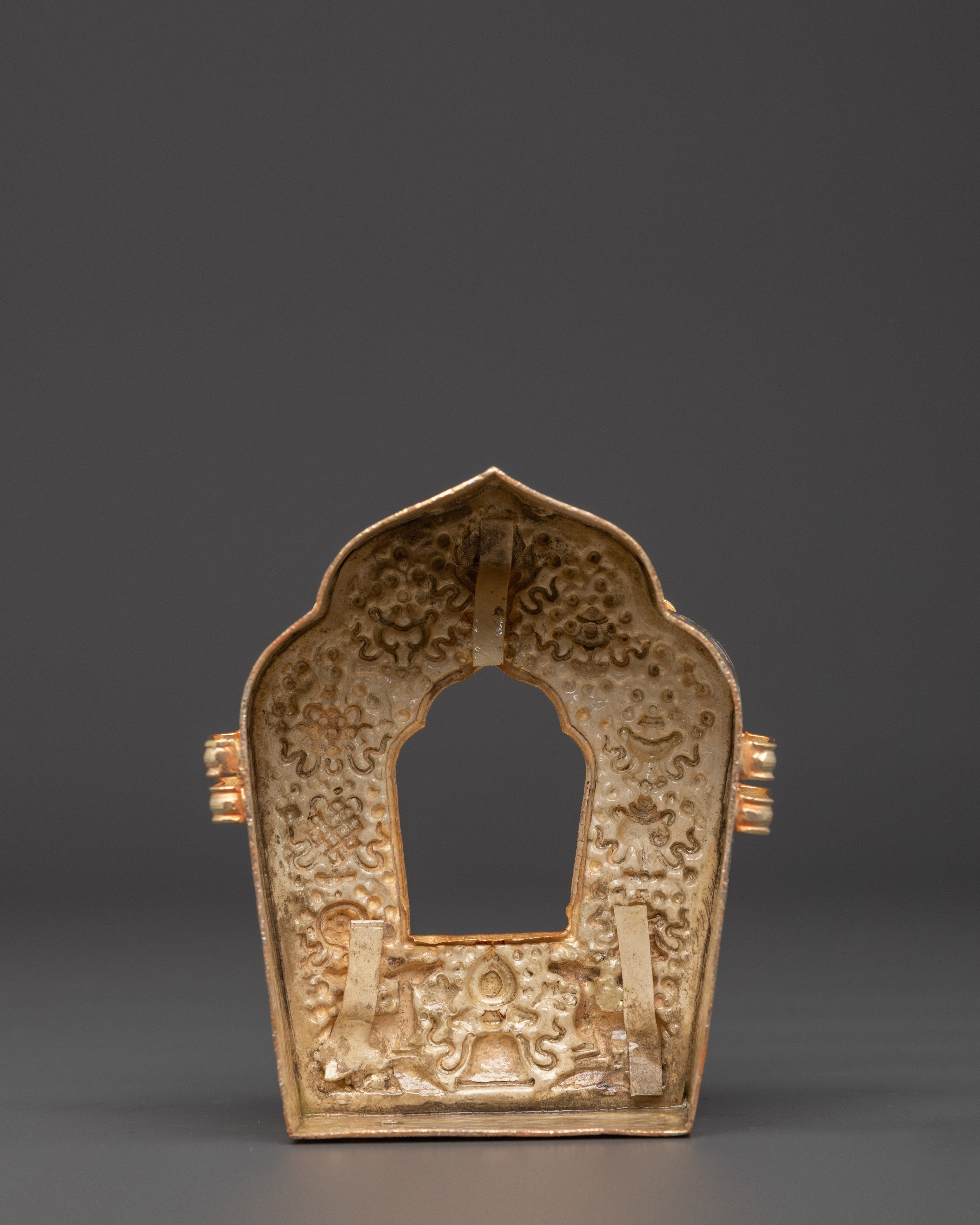 Copper Gold Plated Tibetan Buddhist Ghau Box | Sacred Box for Spiritual Practice