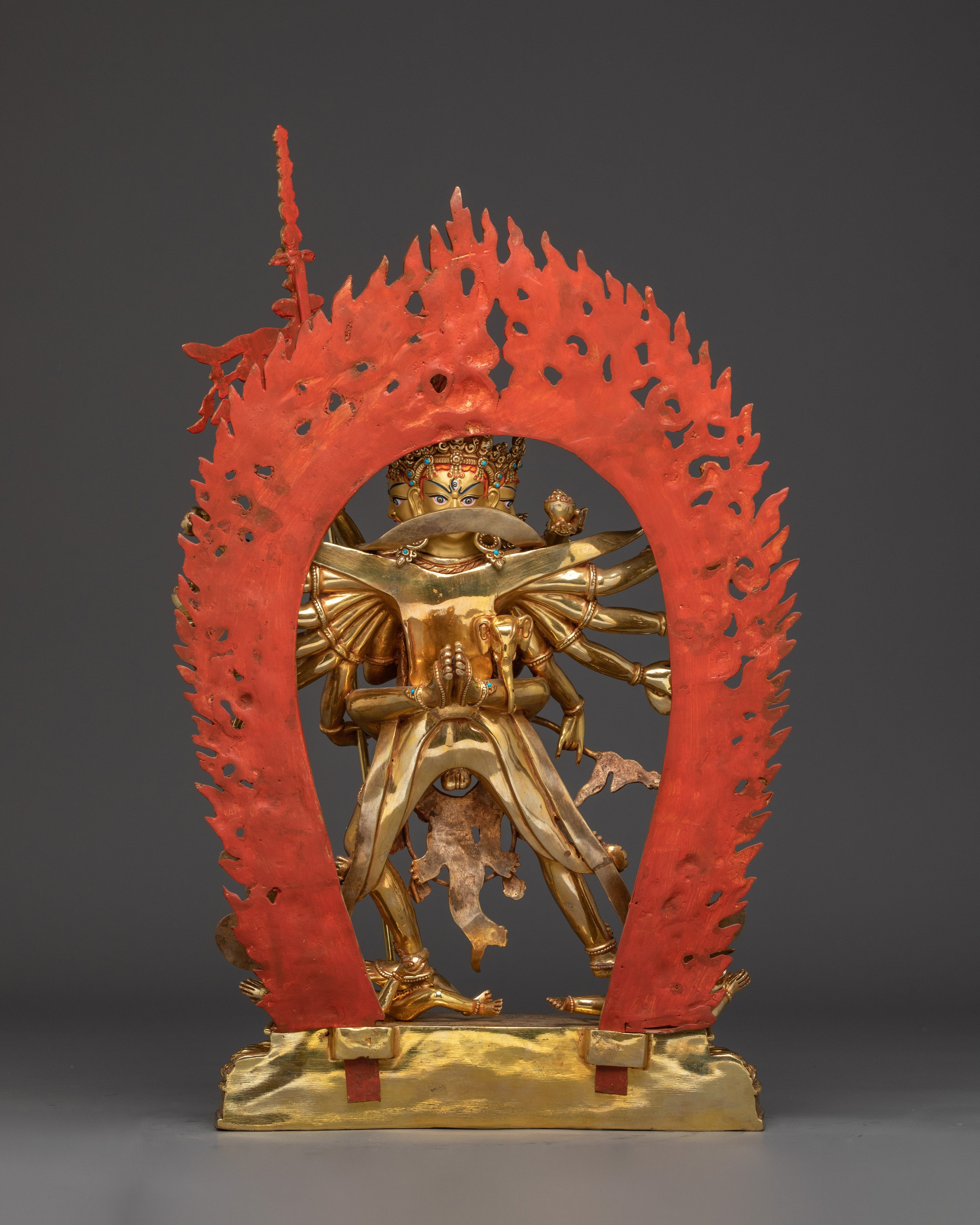 Chakrasamvara Statue in 24K Gold-Gilded | Tantric Deity for Enlightenment