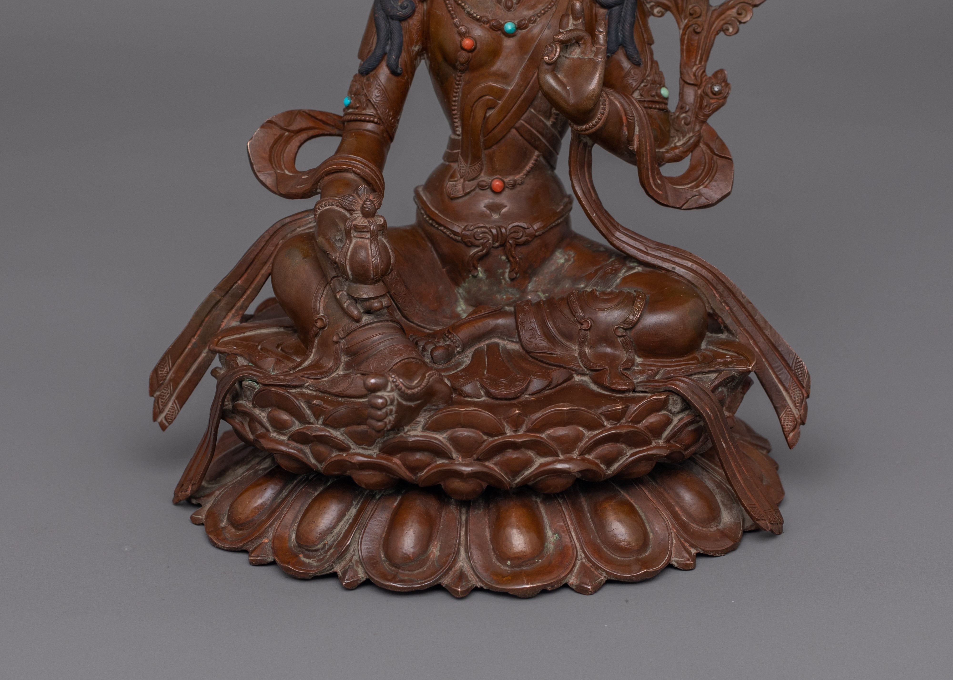 Goddess Red Tara Oxidized Sculpture | A Symbol of Compassion