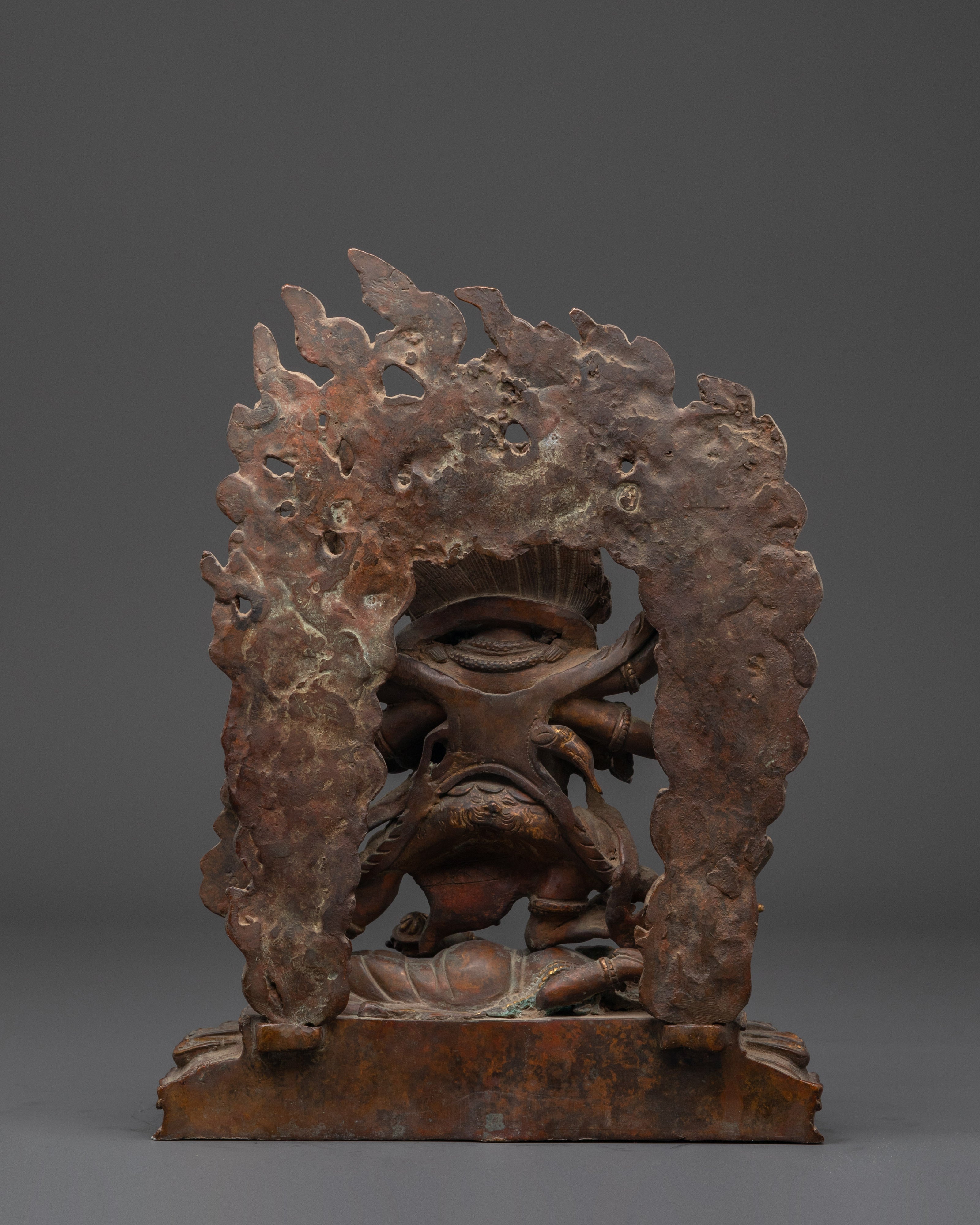 Handmade Six-Armed Mahakala Statue | Copper Body Statue