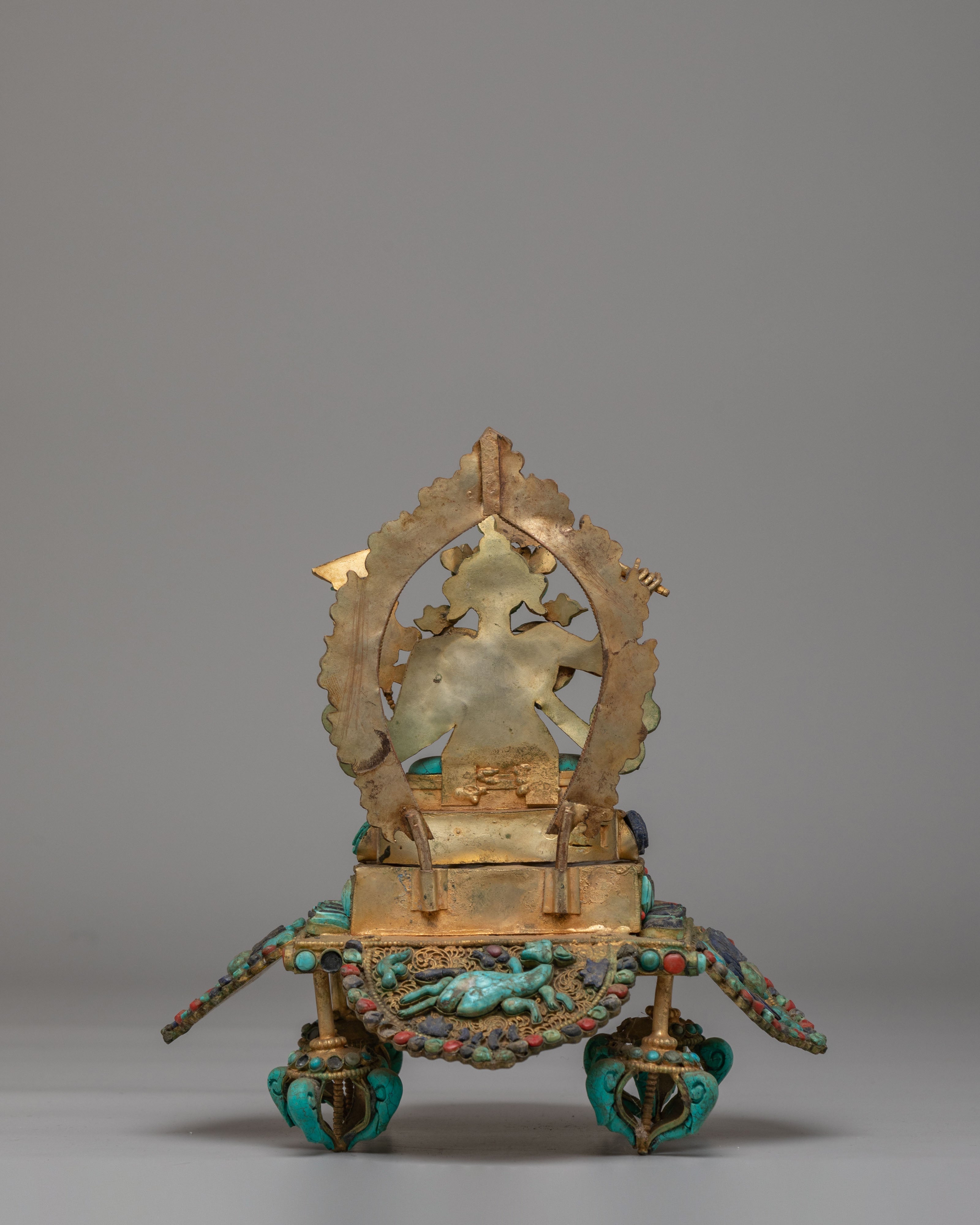 Manjushri Wisdom Statue | Handcrafted Copper Sculpture with Filigree Work