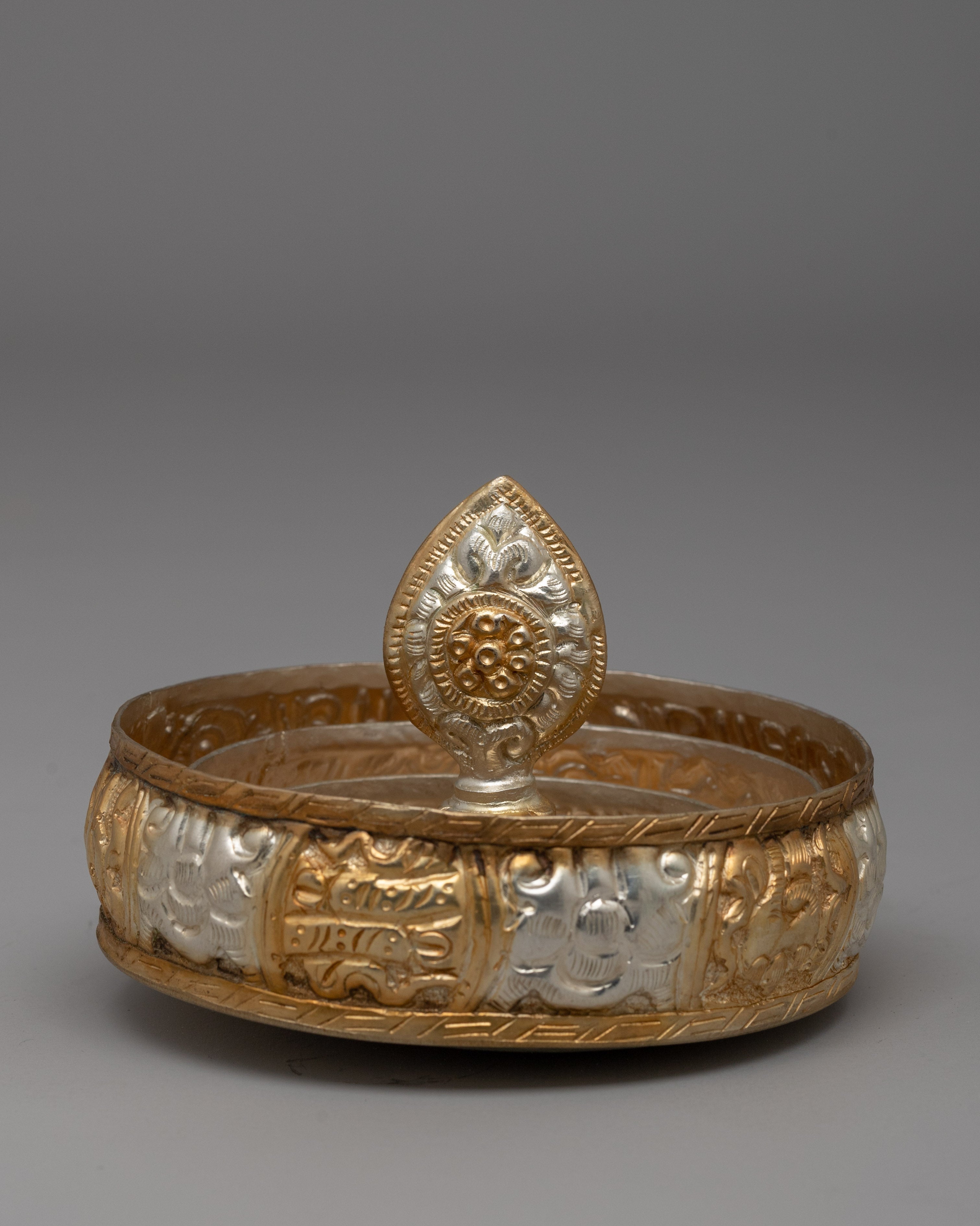 Gold & Silver-Plated Mandala Offering Set | Buddhist Ritual Offering Object