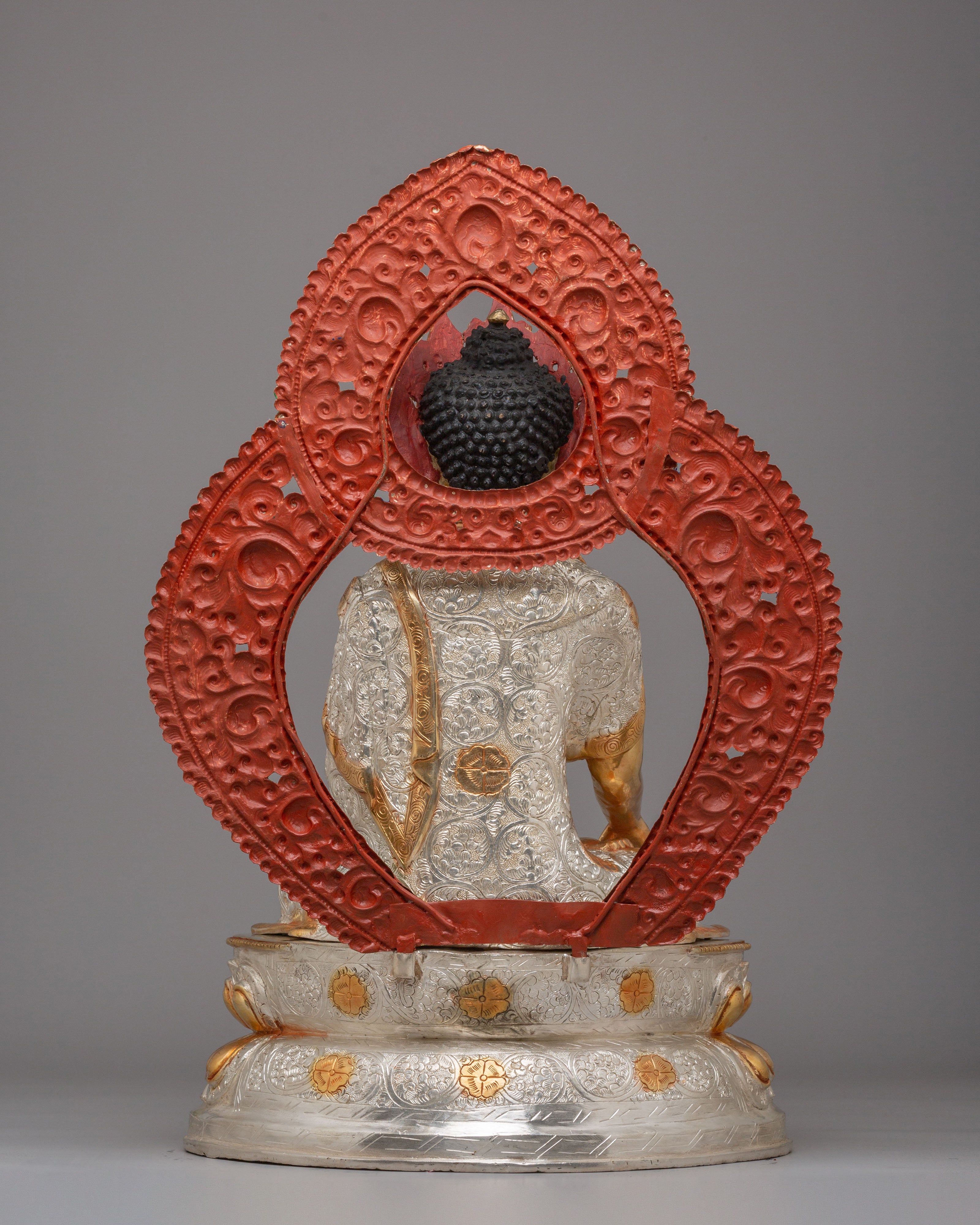 Buddhist Crown Shakyamuni Buddha Statue | Handcrafted Tibetan Deity Sculpture