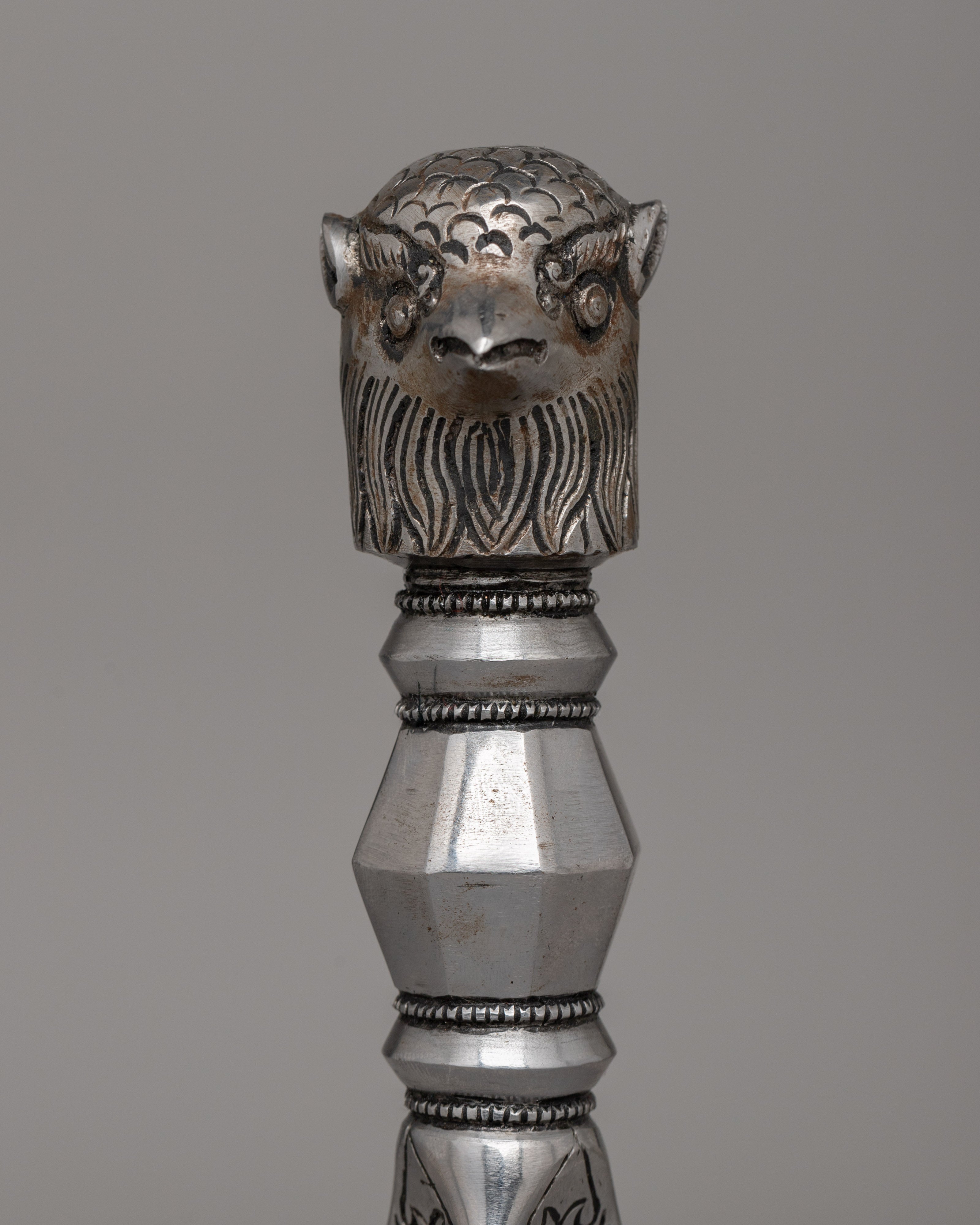 Owl Head Iron Phurba | Handcrafted Spiritual Tool for Ceremonies and Rituals