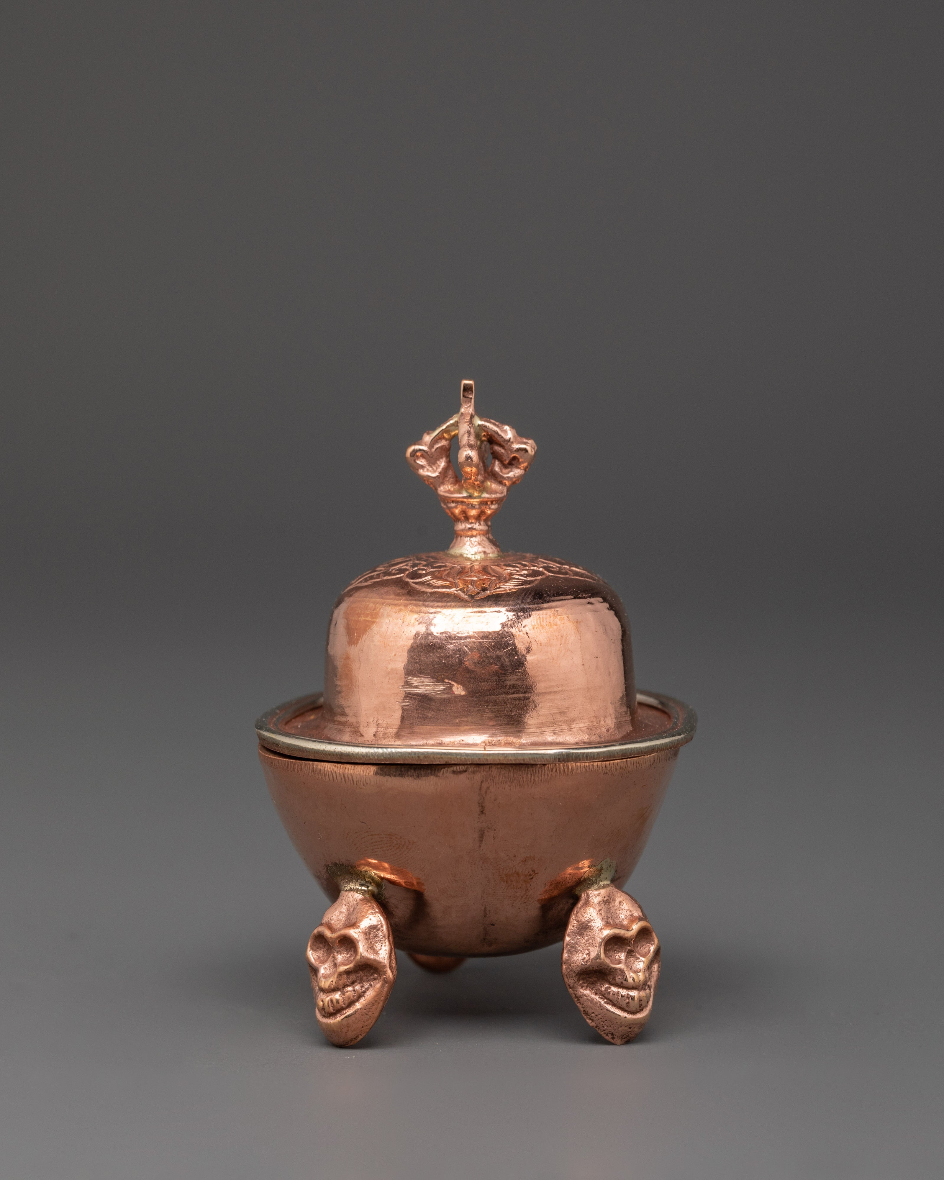 Handmade Ritual Kapala | Traditional Copper Buddhist Offering Vessel