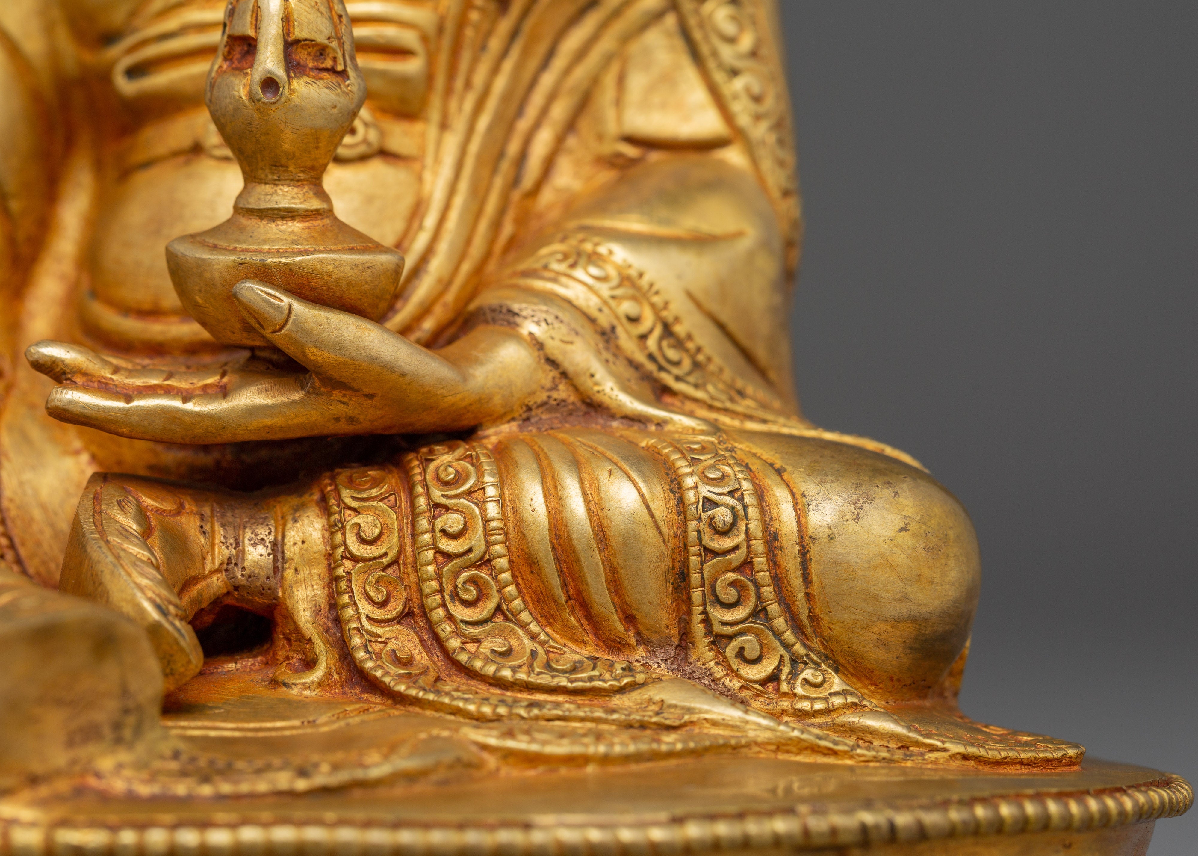 Sacred Statue of Lotus-Born Guru Rinpoche | Handcrafted Tibetan Buddhist Art