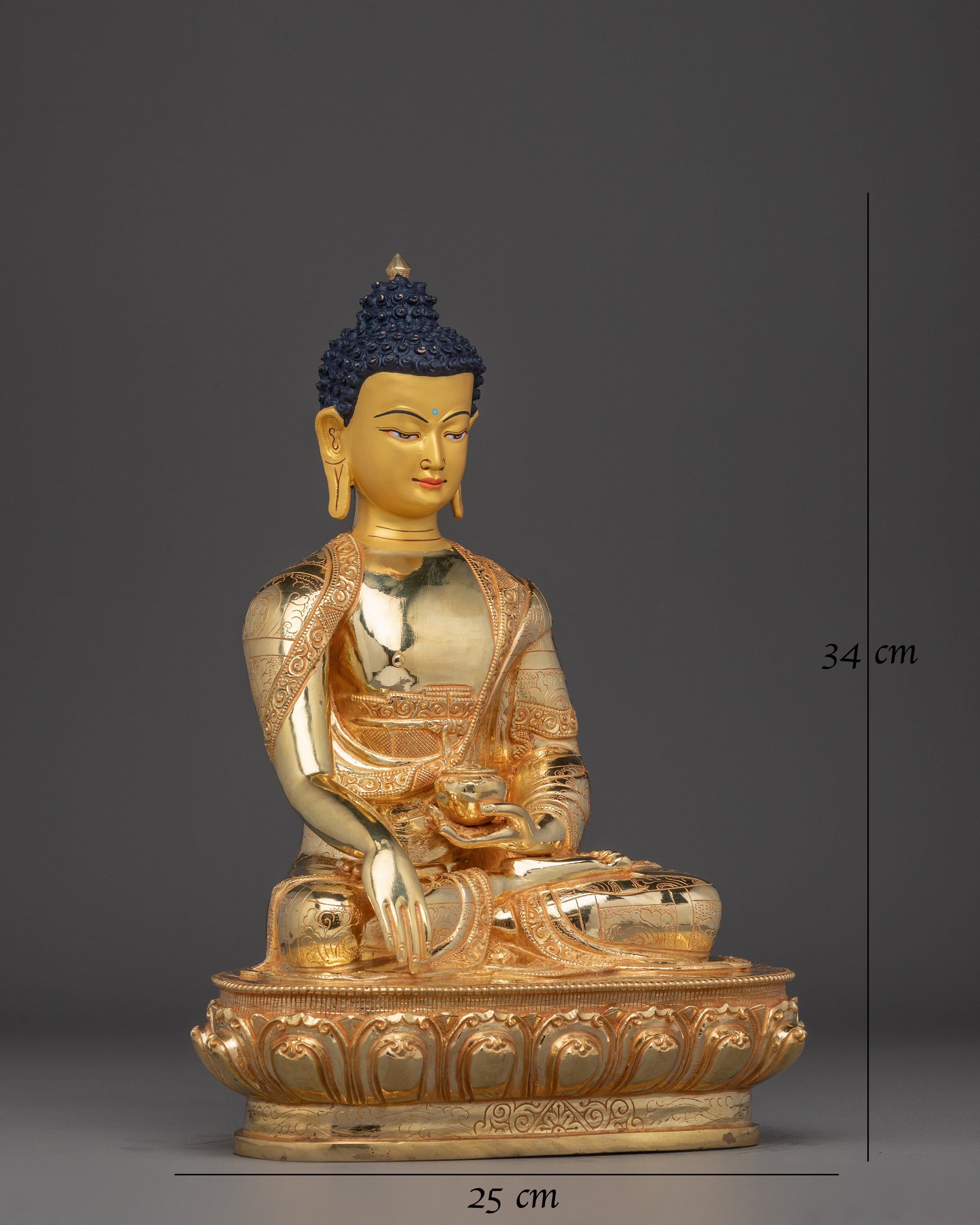 Shakyamuni Buddha Peaceful Copper Artwork | Gautama Buddha Sculpture
